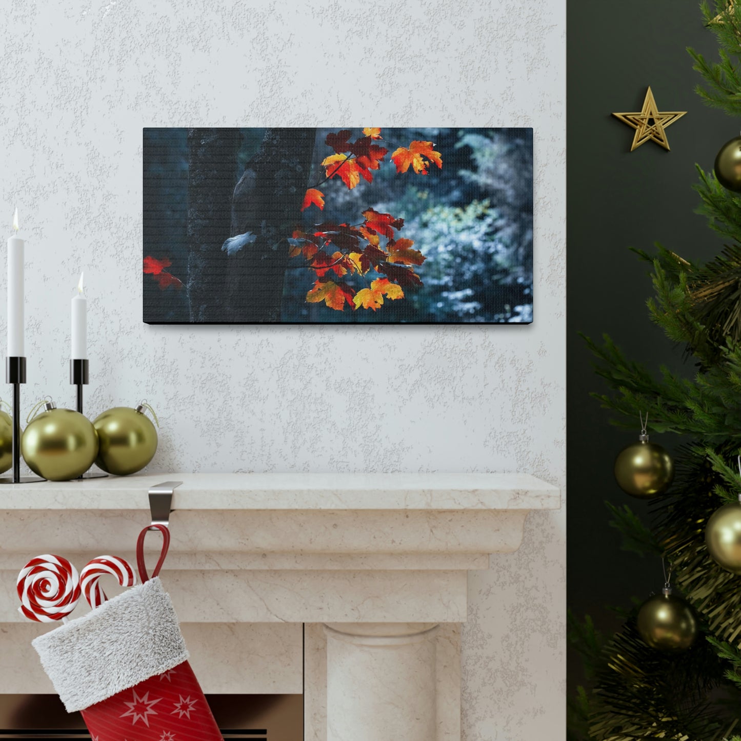 The last Leaves, Fall, Foliage, Nature, Forest - Canvas Gallery Wraps