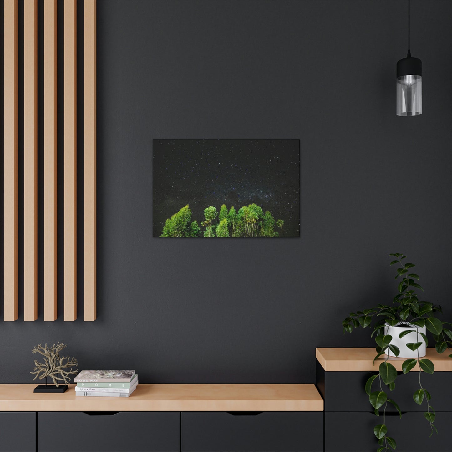 Starry Forest - Star, Forest, Nature - Canvas Gallery Wraps