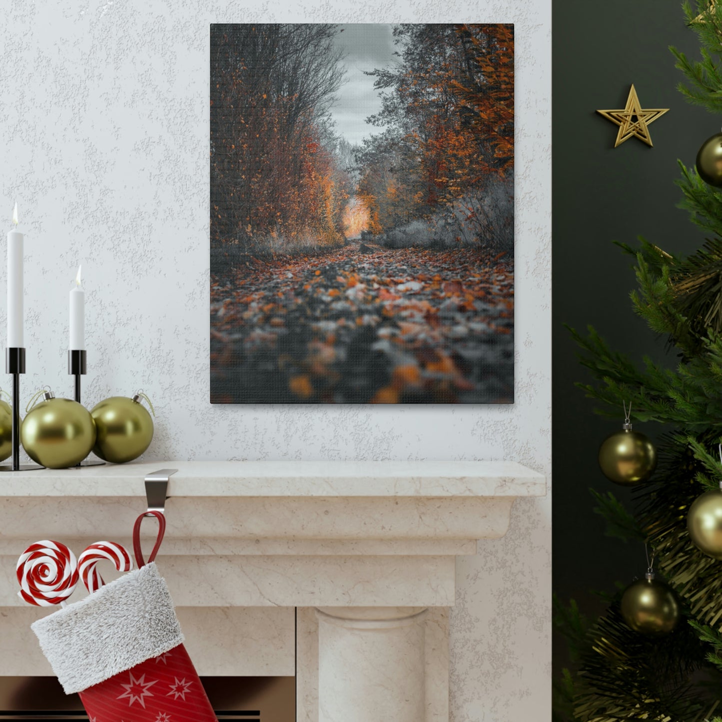 Fall road - Foliage, Nature, Forest, Leaves - Canvas Gallery Wraps