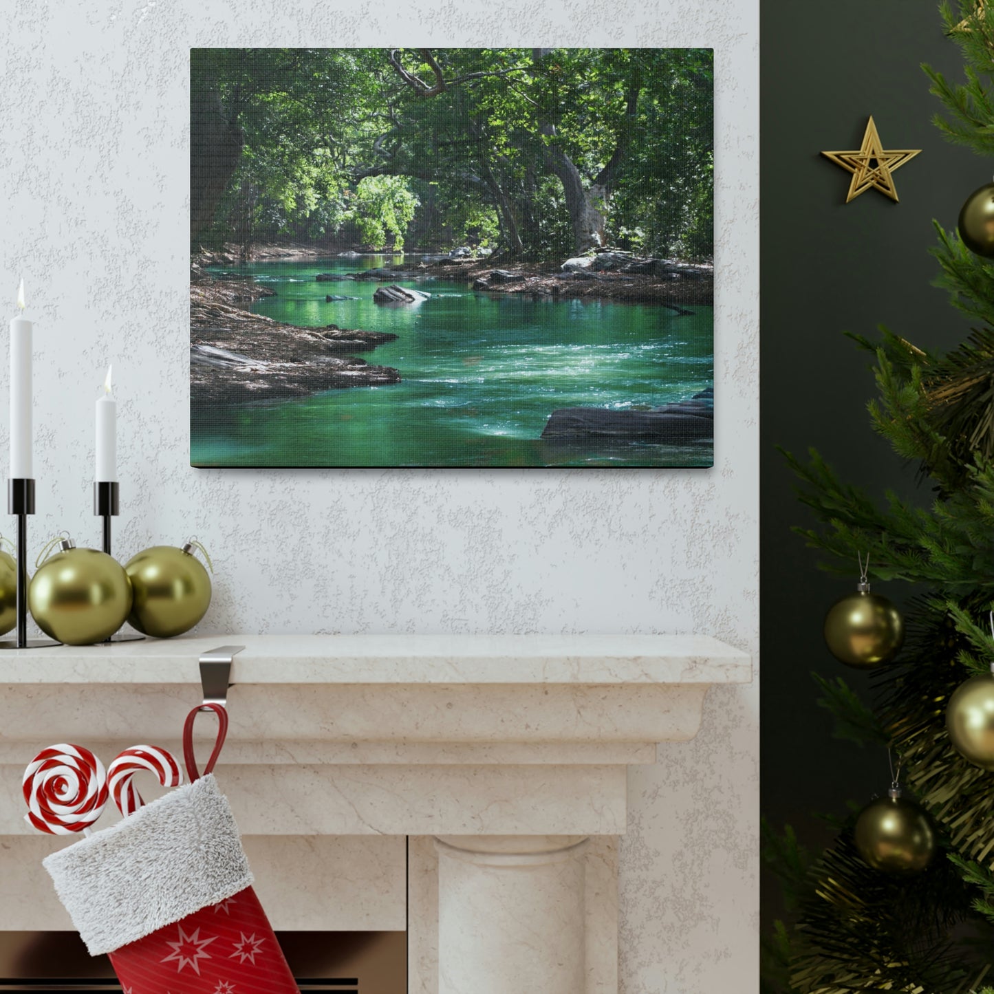 Scenic River - Forest - Canvas Gallery Wraps