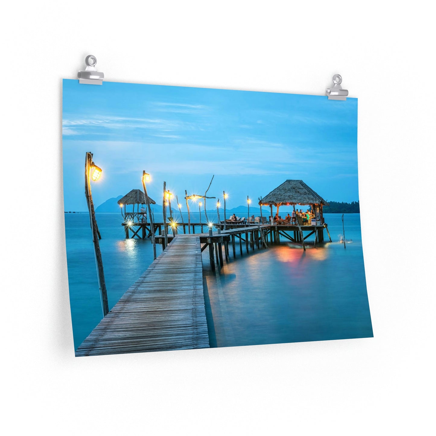 Beautiful Ocean bungalo Matte horizontal posters