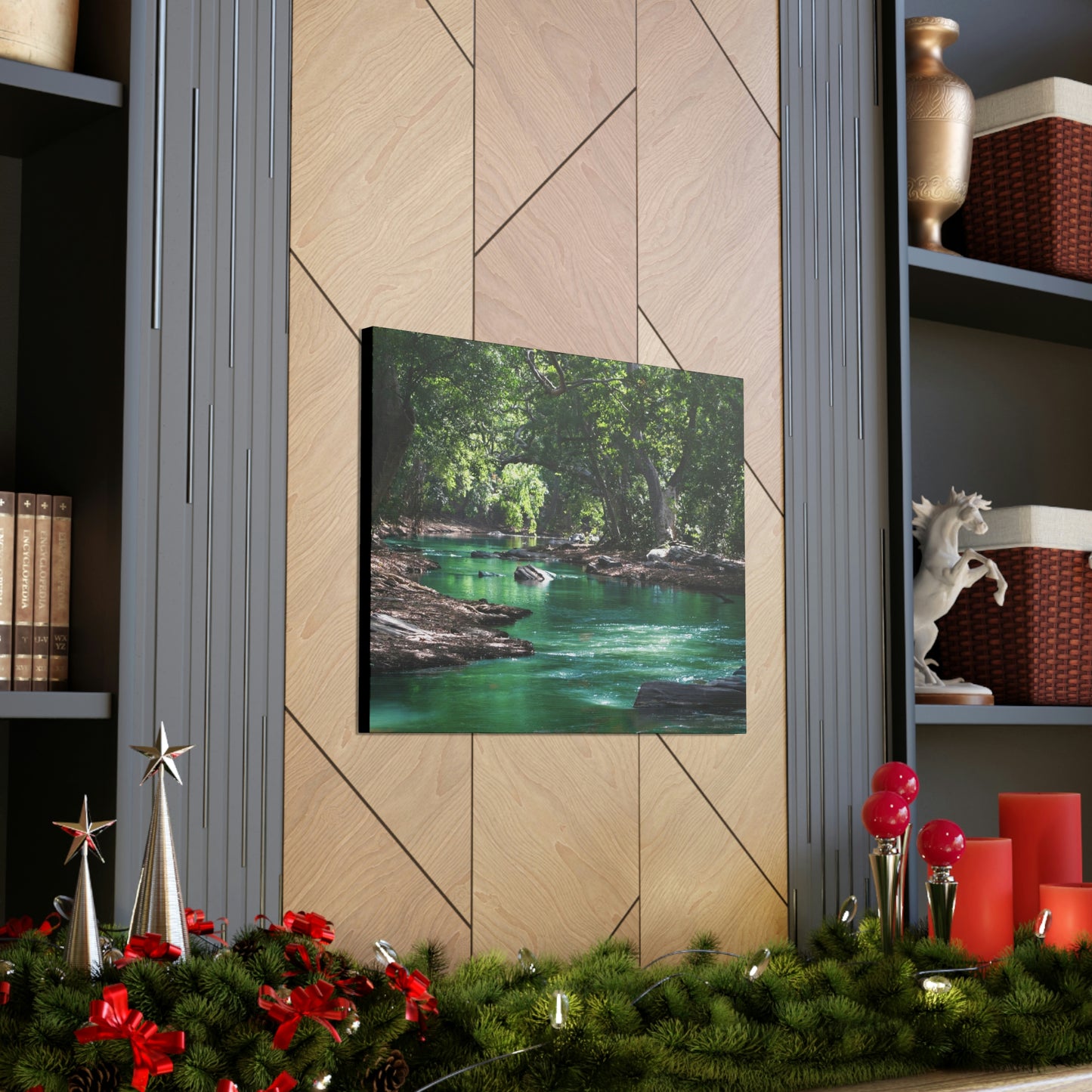 Scenic River - Forest - Canvas Gallery Wraps