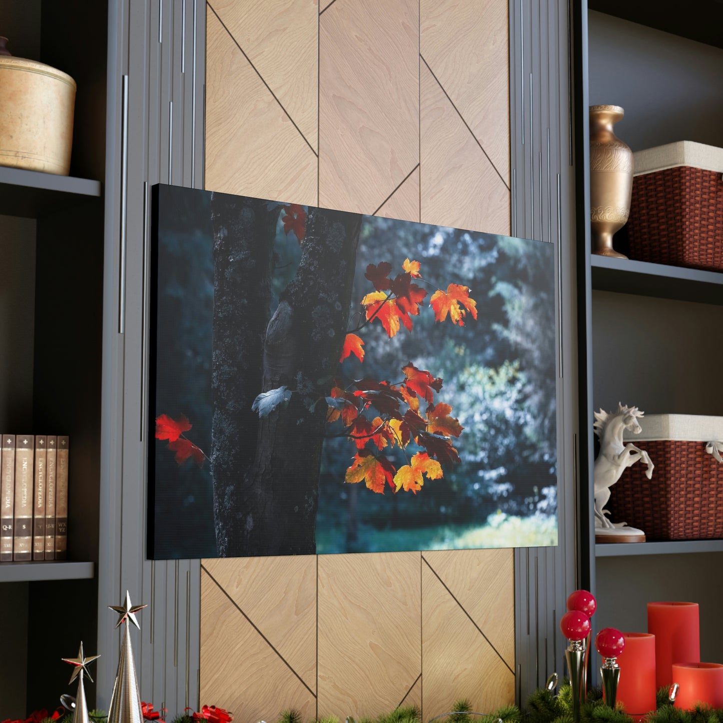 The last Leaves, Fall, Foliage, Nature, Forest - Canvas Gallery Wraps