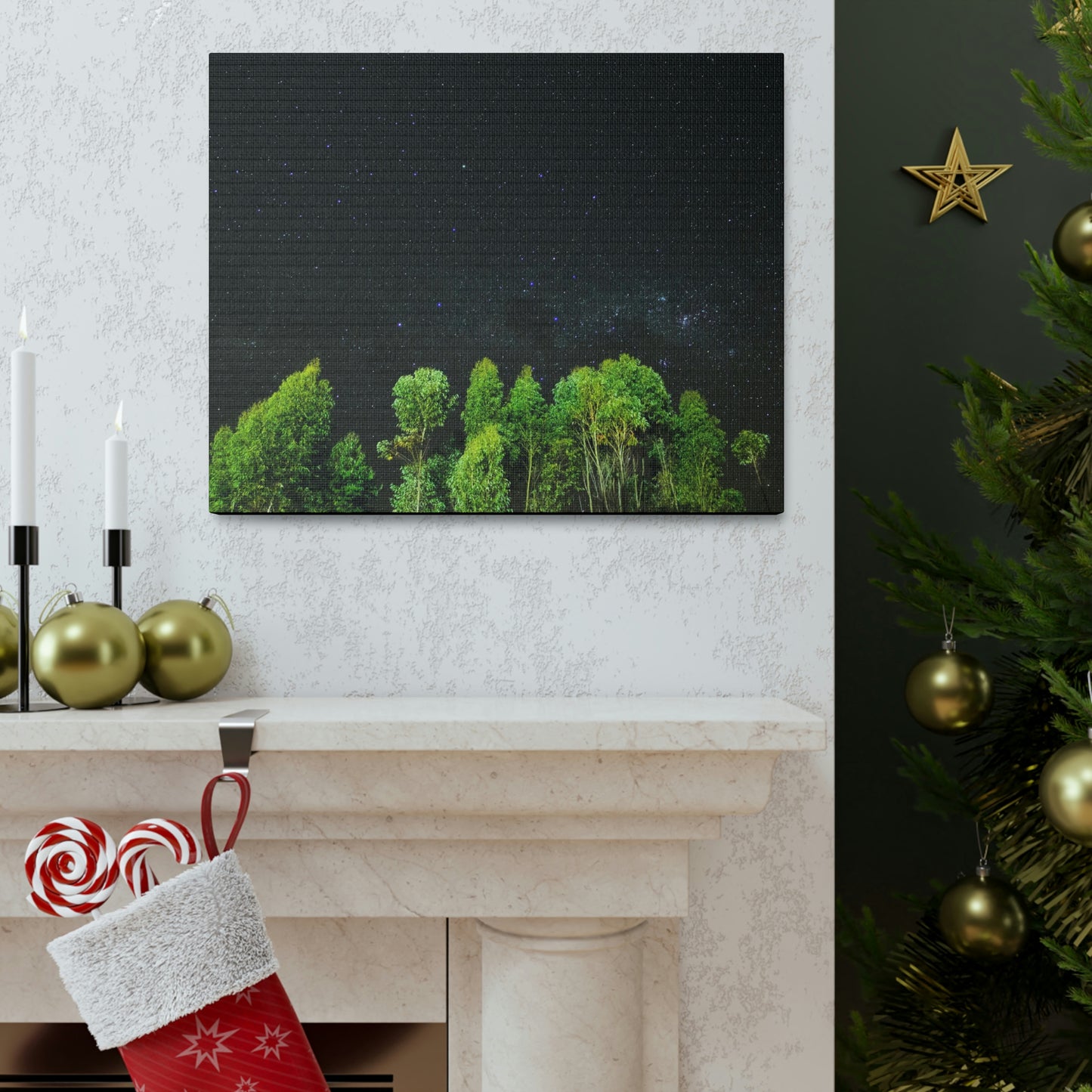 Starry Forest - Star, Forest, Nature - Canvas Gallery Wraps