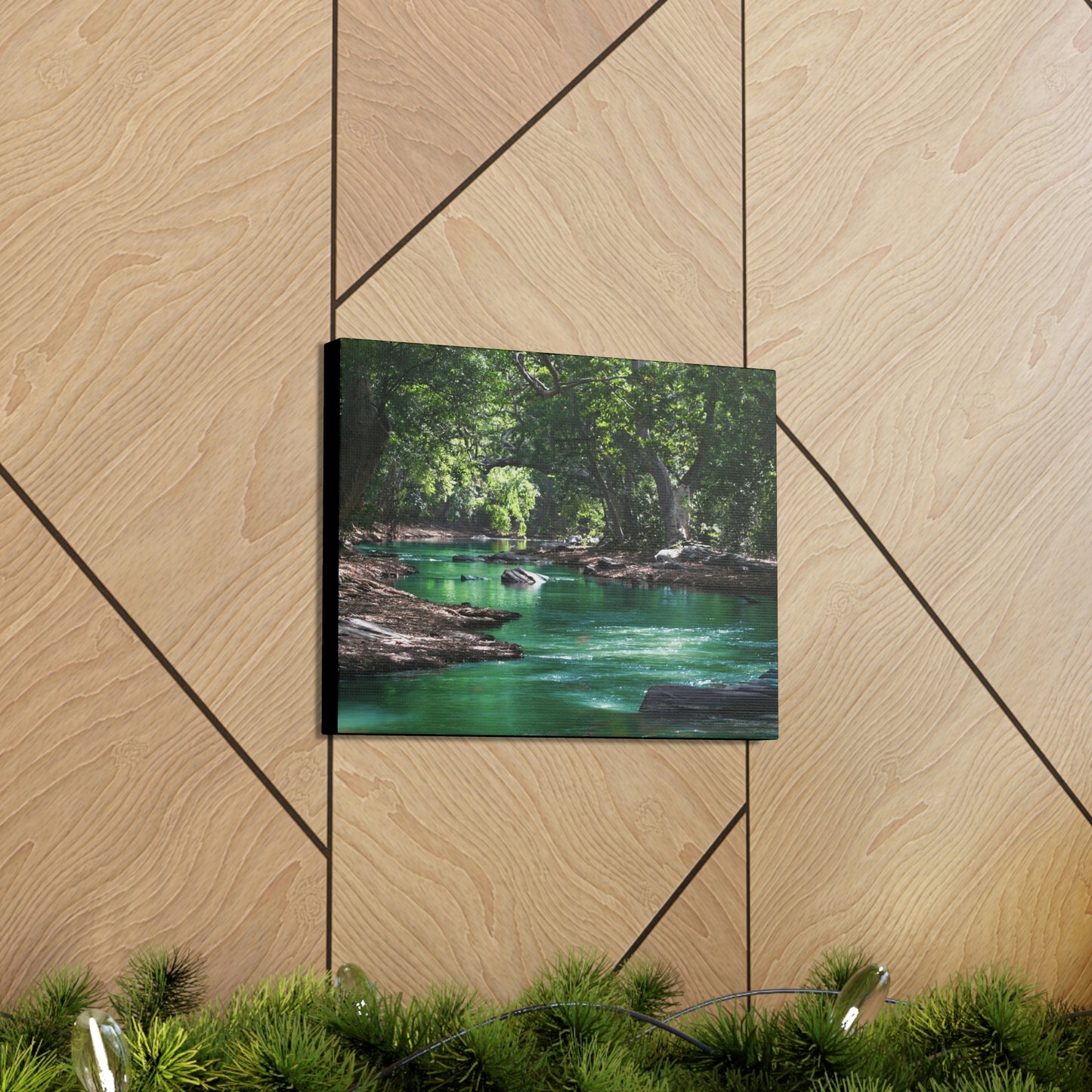 Scenic River - Forest - Canvas Gallery Wraps