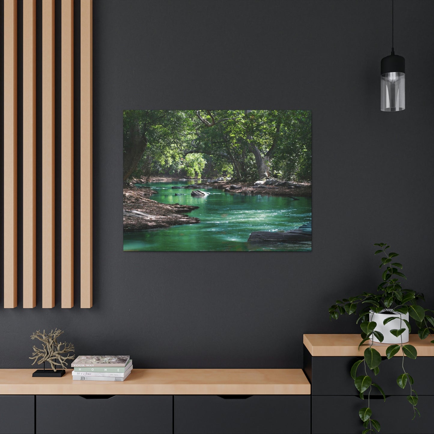 Scenic River - Forest - Canvas Gallery Wraps