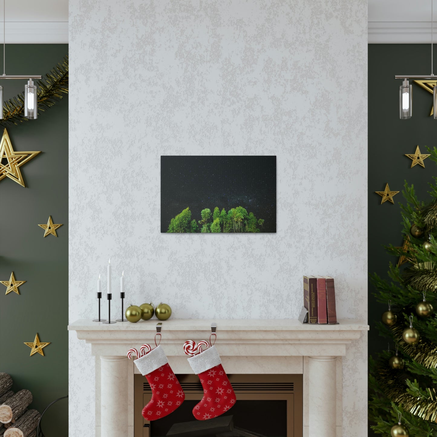 Starry Forest - Star, Forest, Nature - Canvas Gallery Wraps