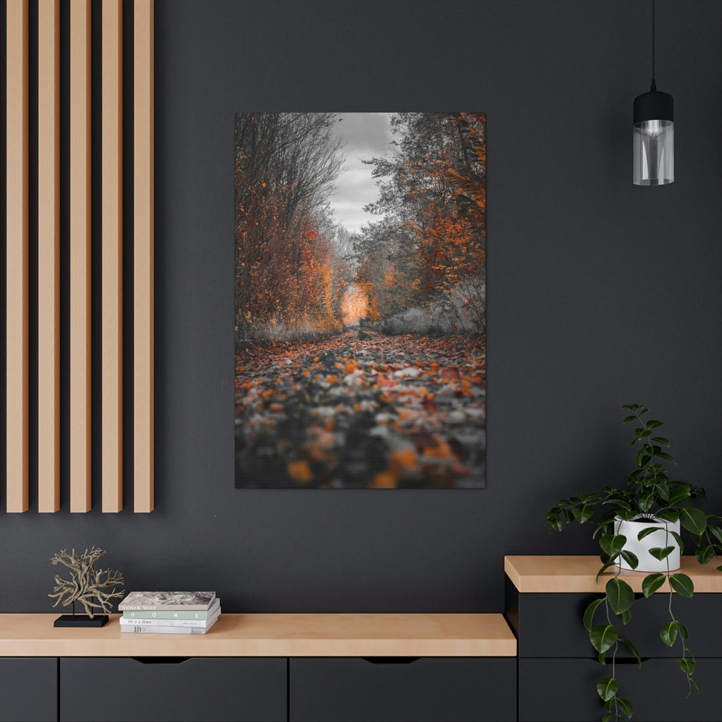 Fall road - Foliage, Nature, Forest, Leaves - Canvas Gallery Wraps