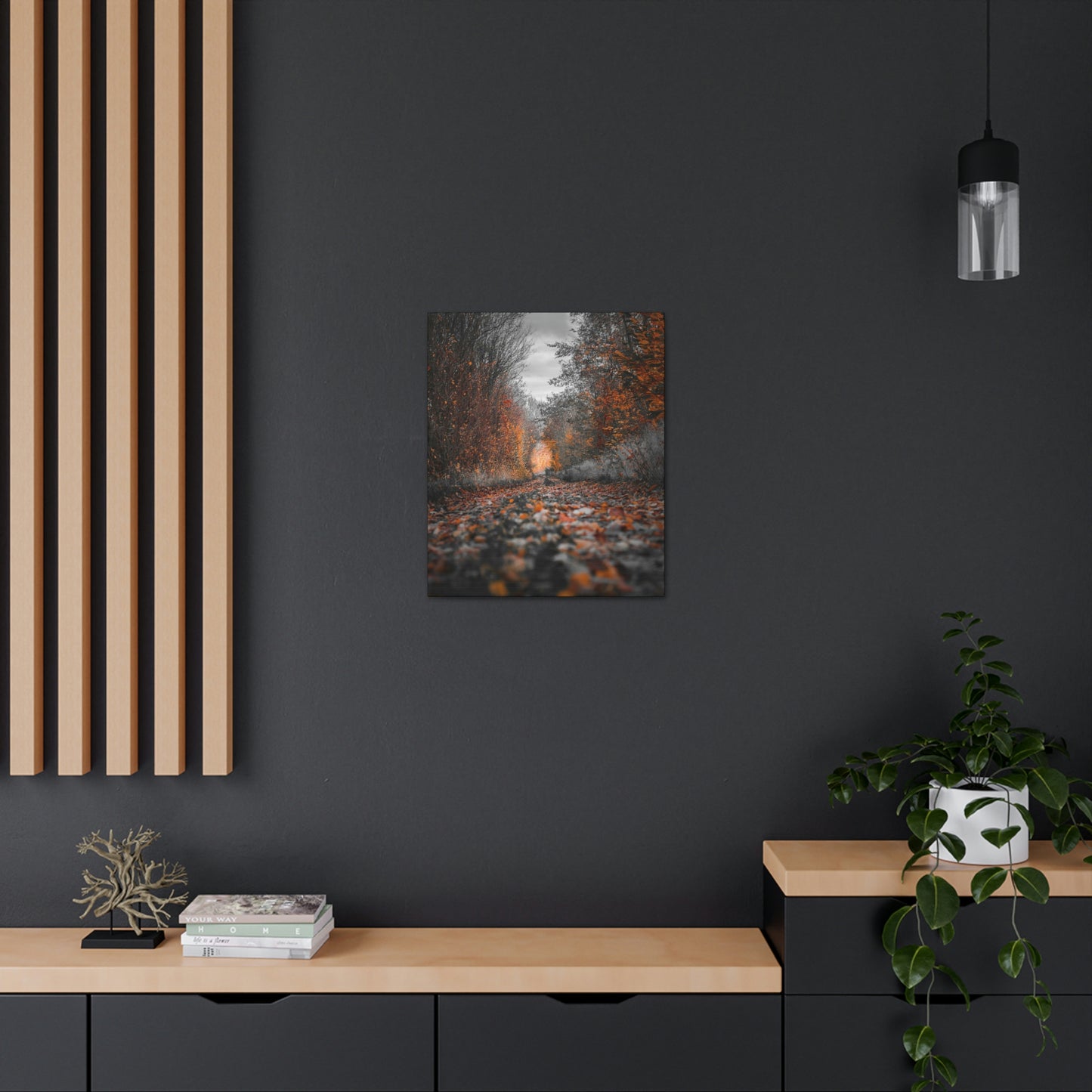 Fall road - Foliage, Nature, Forest, Leaves - Canvas Gallery Wraps
