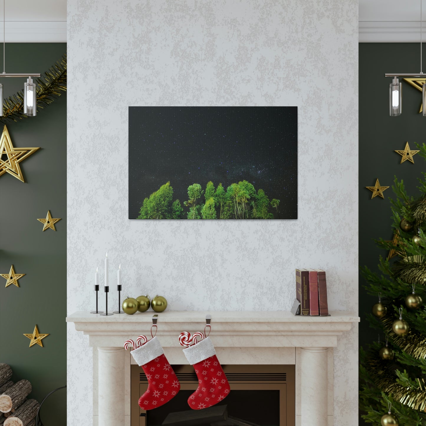Starry Forest - Star, Forest, Nature - Canvas Gallery Wraps