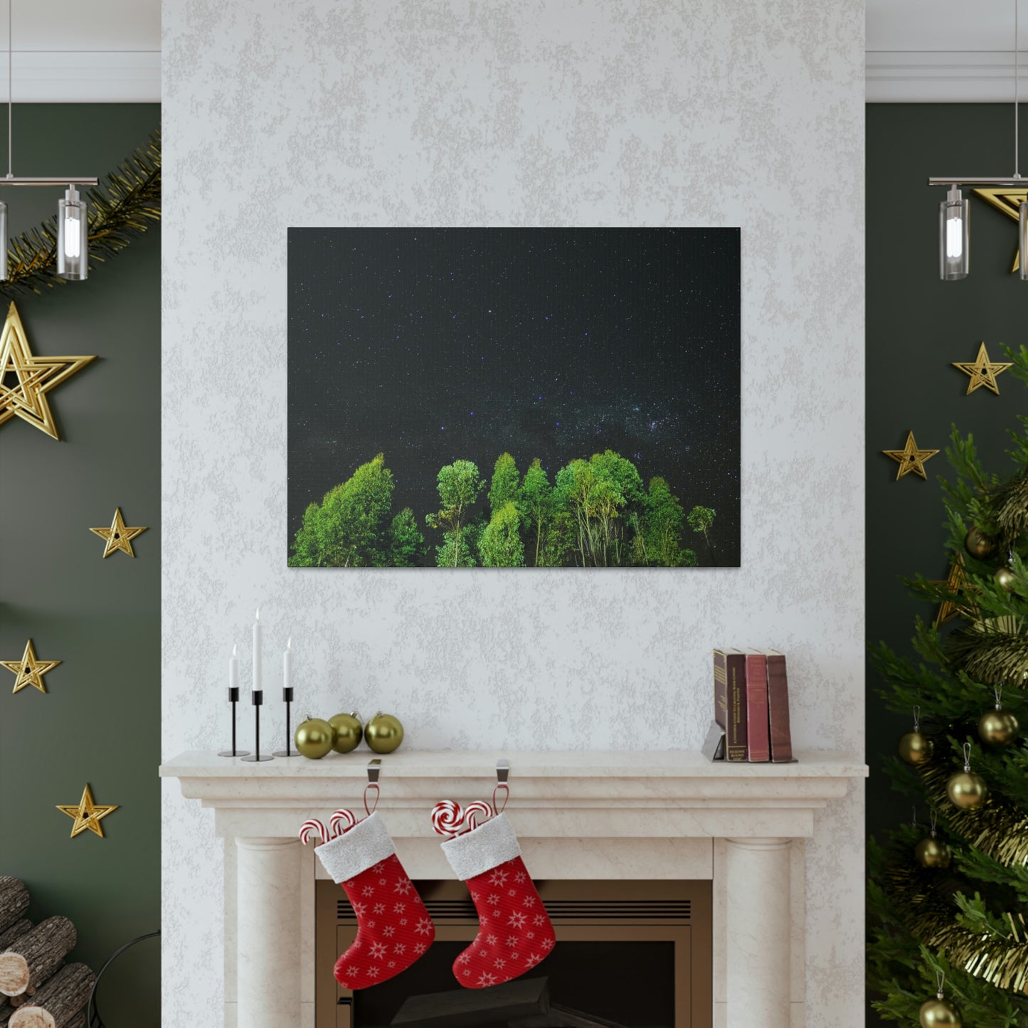Starry Forest - Star, Forest, Nature - Canvas Gallery Wraps