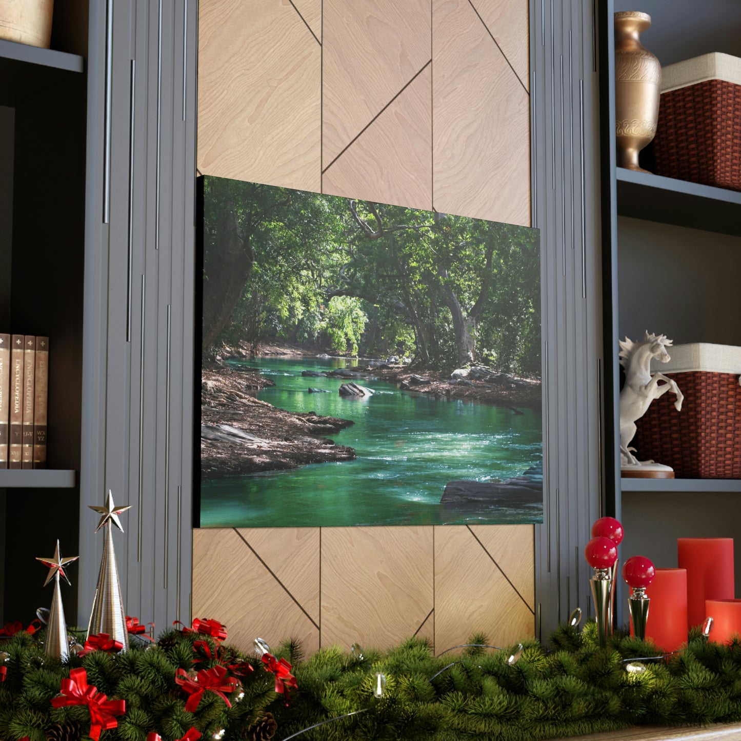Scenic River - Forest - Canvas Gallery Wraps