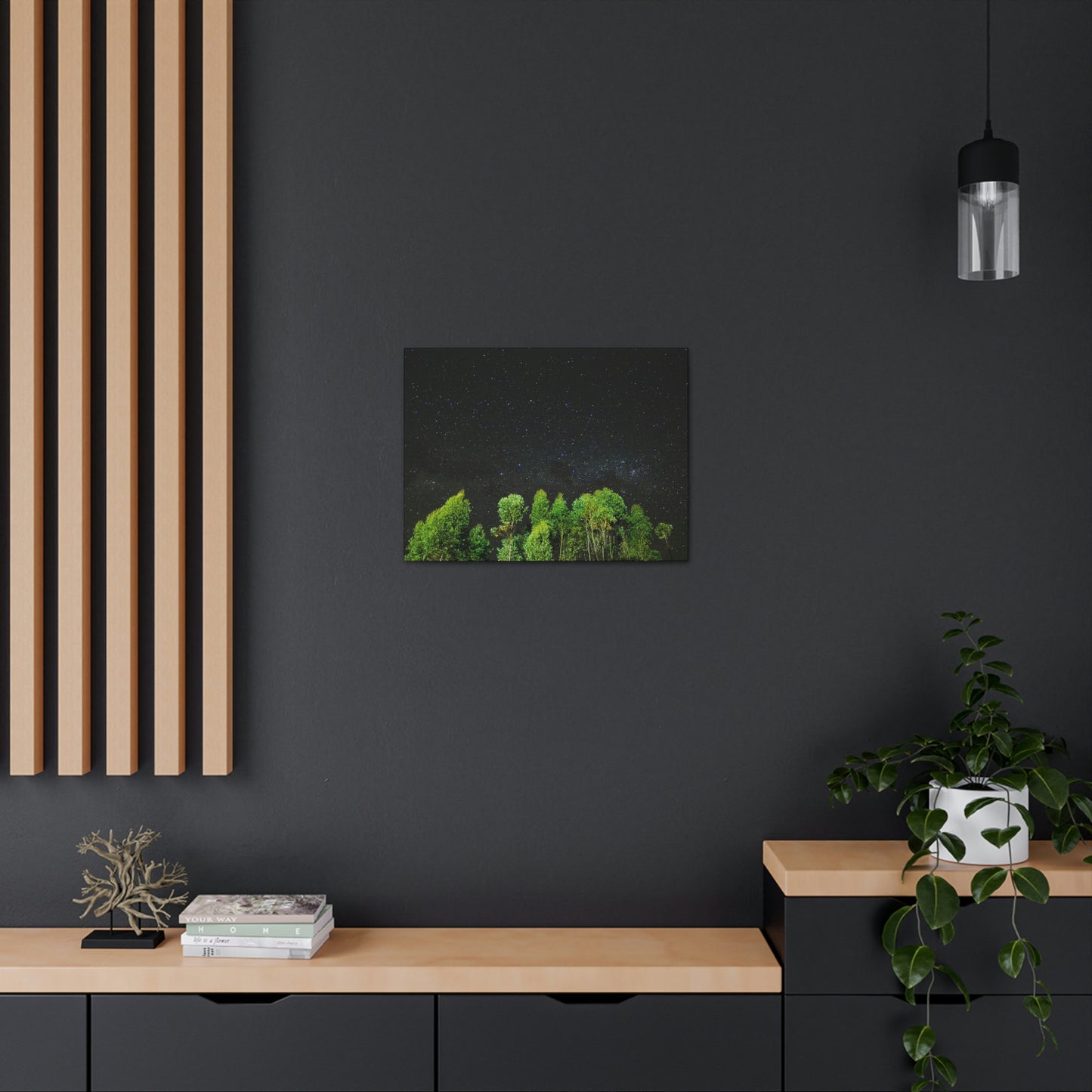 Starry Forest - Star, Forest, Nature - Canvas Gallery Wraps