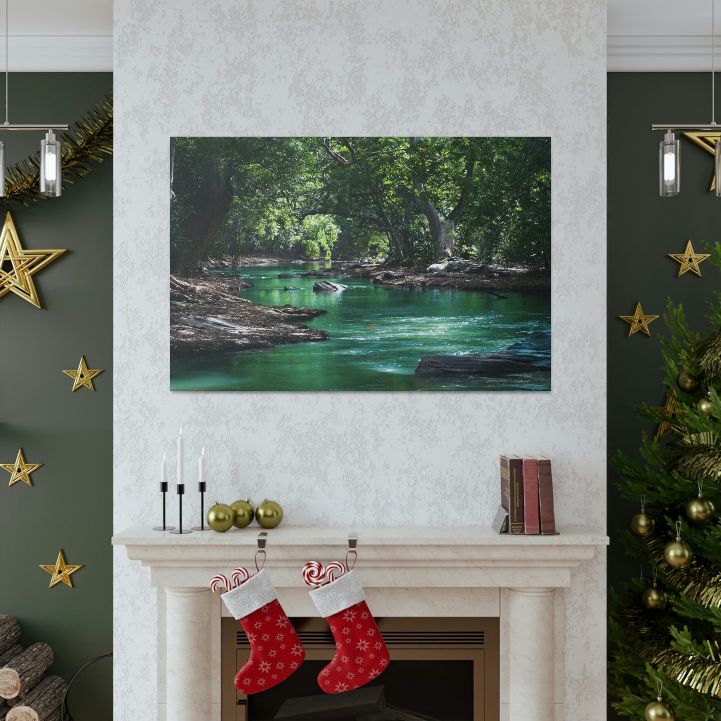 Scenic River - Forest - Canvas Gallery Wraps