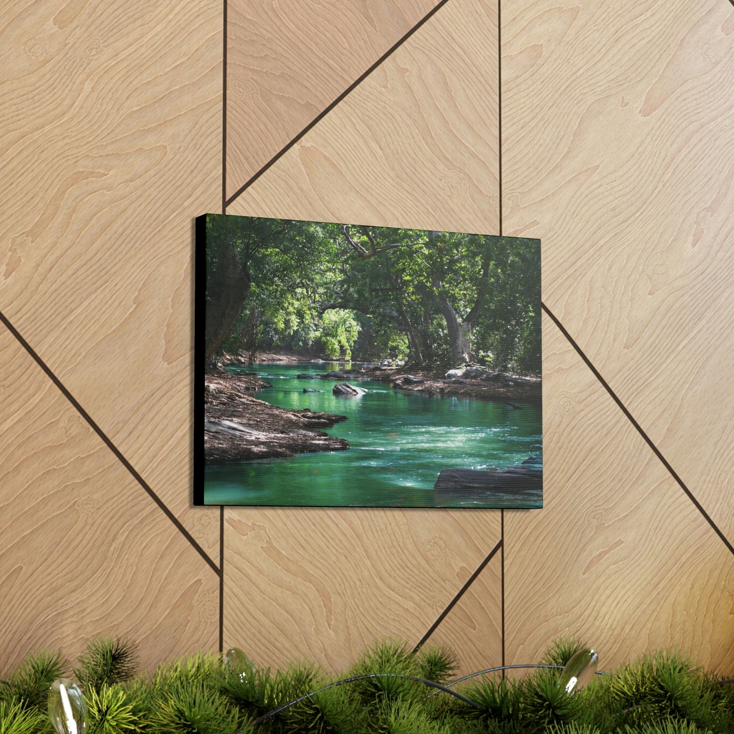 Scenic River - Forest - Canvas Gallery Wraps