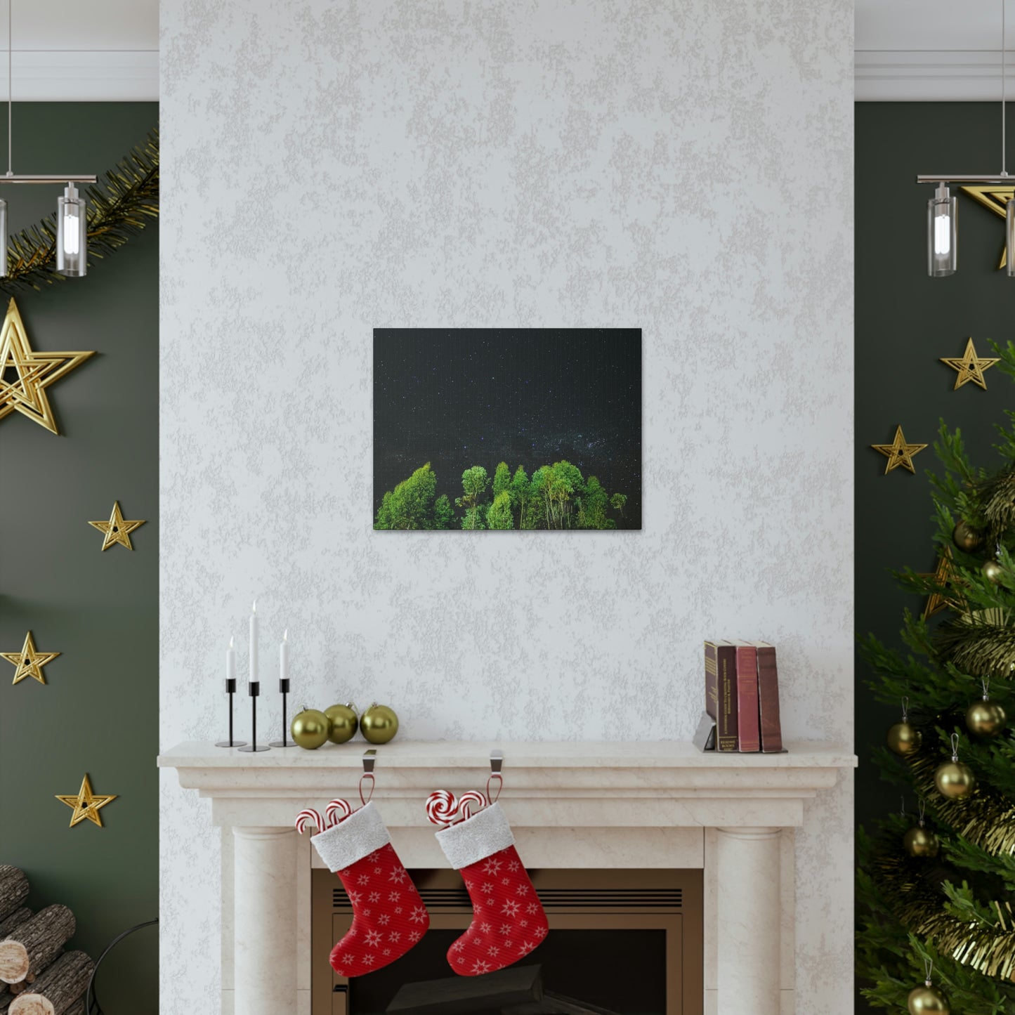 Starry Forest - Star, Forest, Nature - Canvas Gallery Wraps