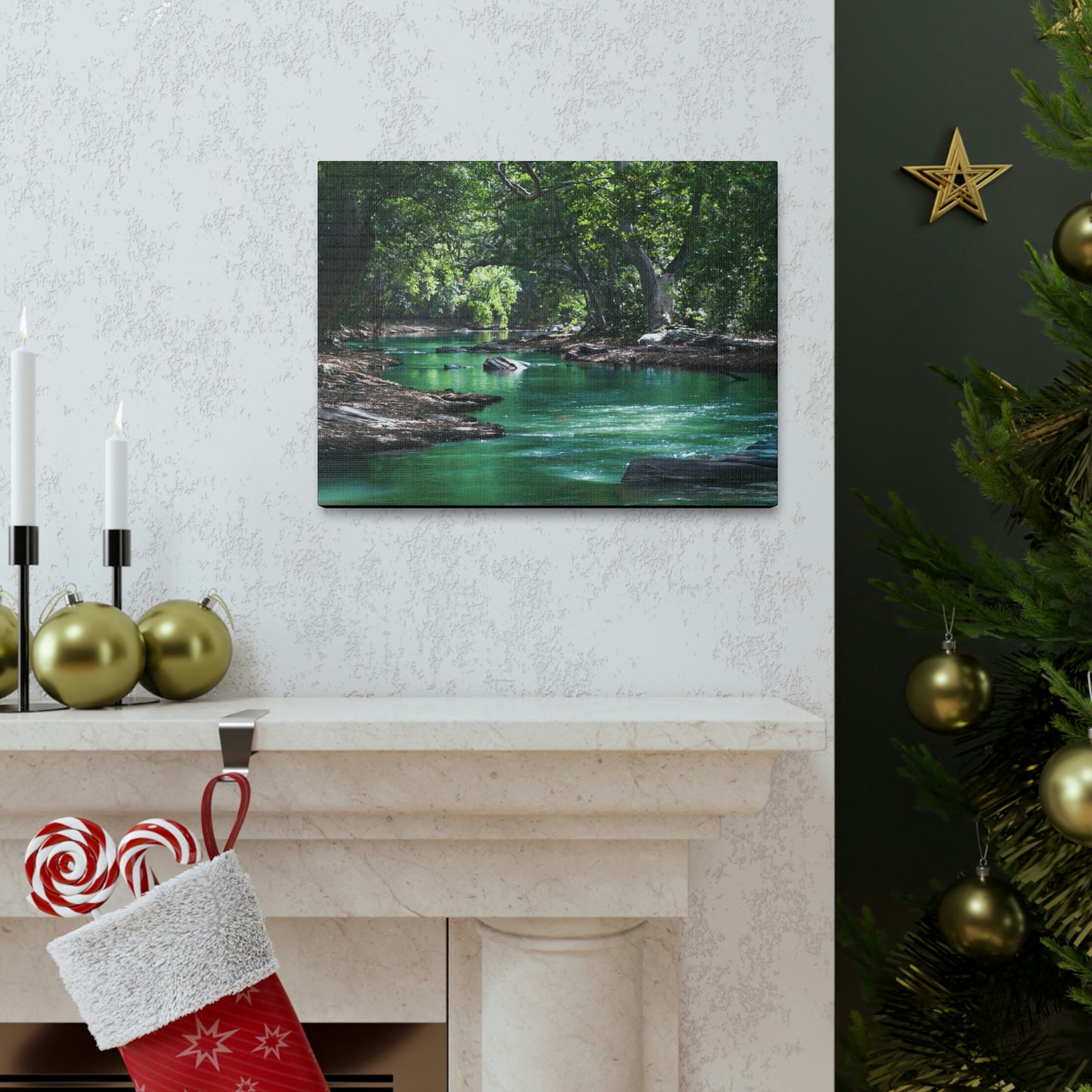Scenic River - Forest - Canvas Gallery Wraps