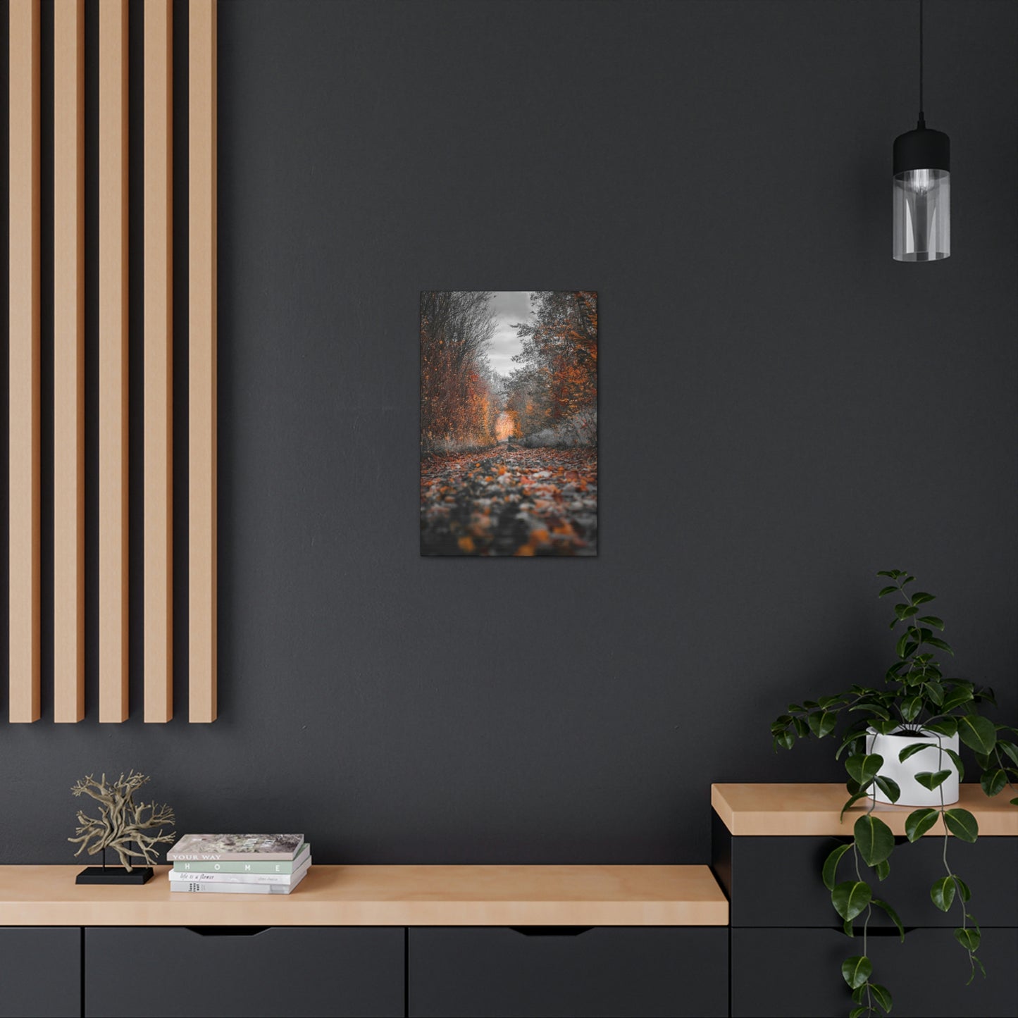 Fall road - Foliage, Nature, Forest, Leaves - Canvas Gallery Wraps