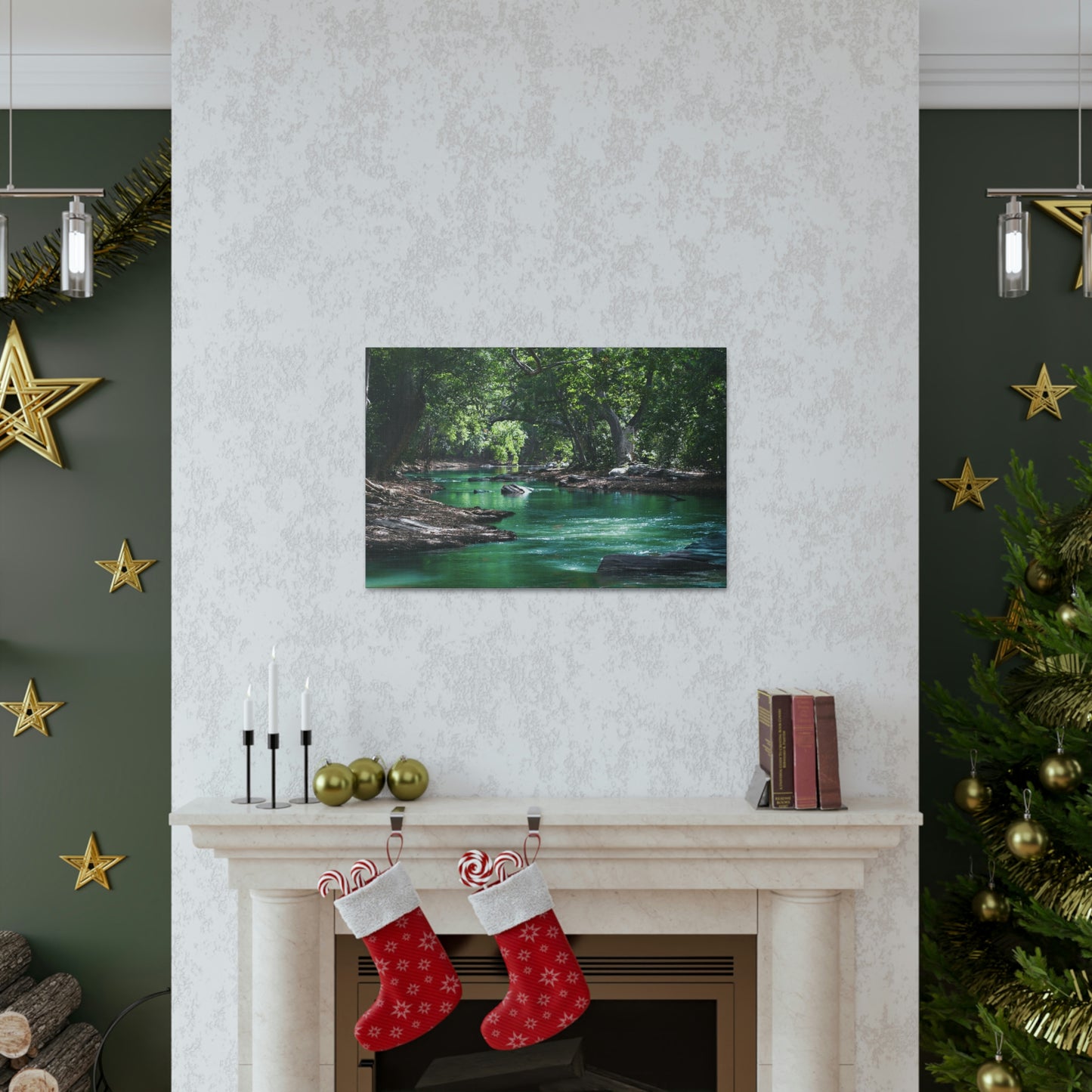 Scenic River - Forest - Canvas Gallery Wraps