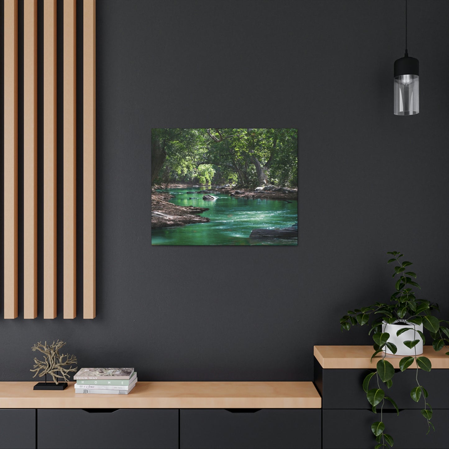 Scenic River - Forest - Canvas Gallery Wraps