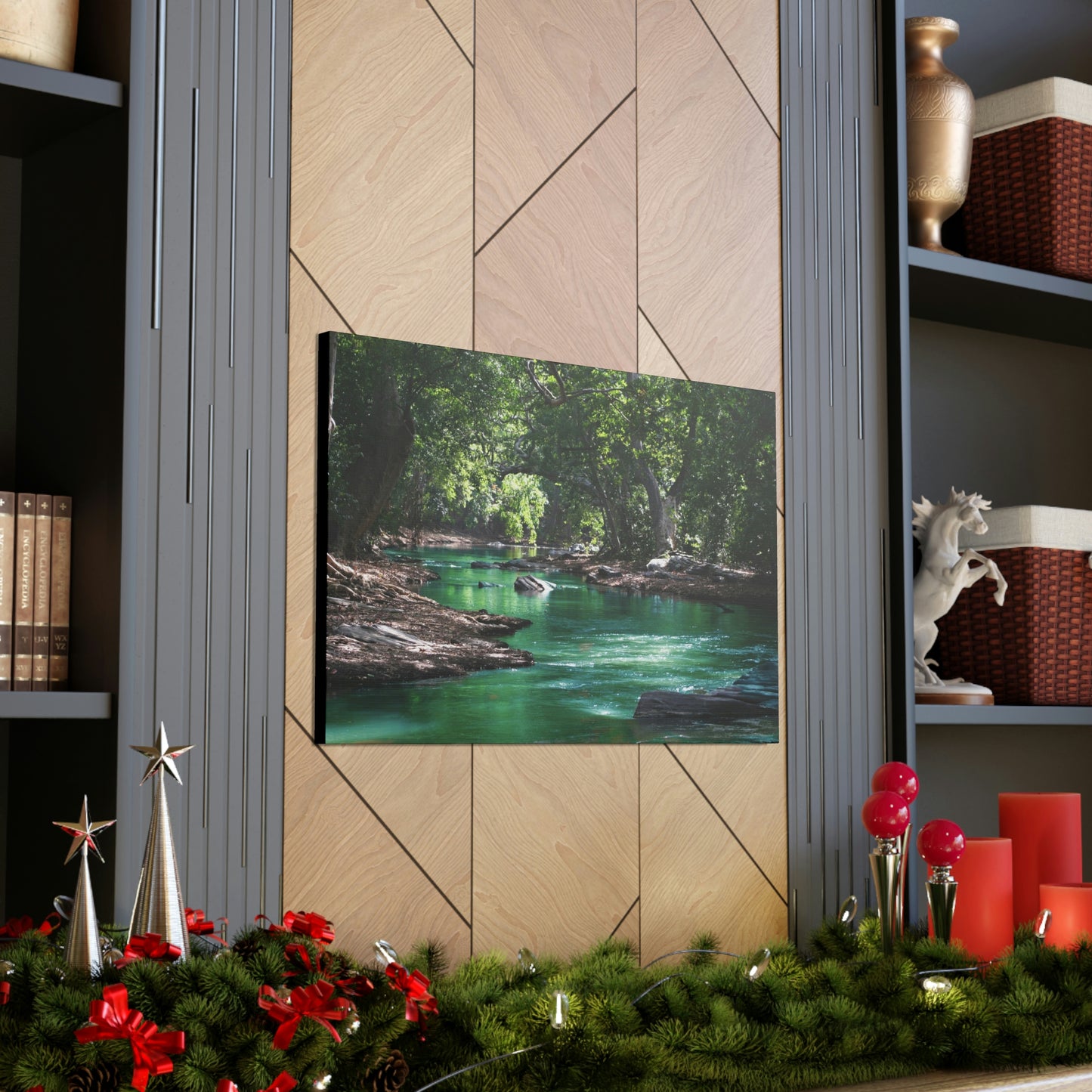 Scenic River - Forest - Canvas Gallery Wraps