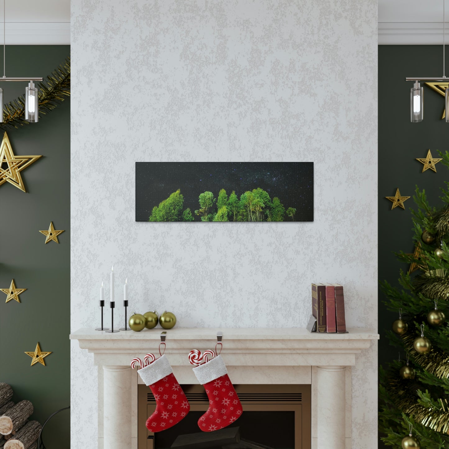 Starry Forest - Star, Forest, Nature - Canvas Gallery Wraps
