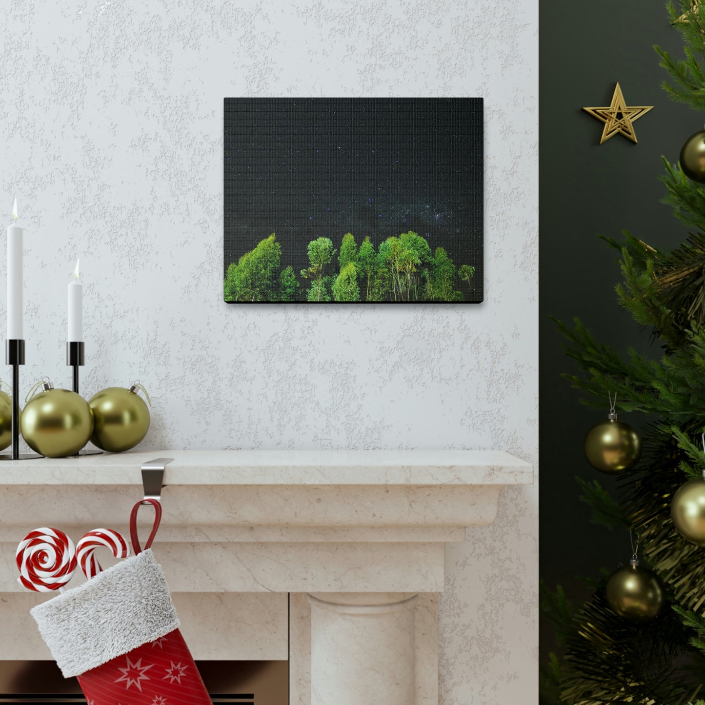 Starry Forest - Star, Forest, Nature - Canvas Gallery Wraps