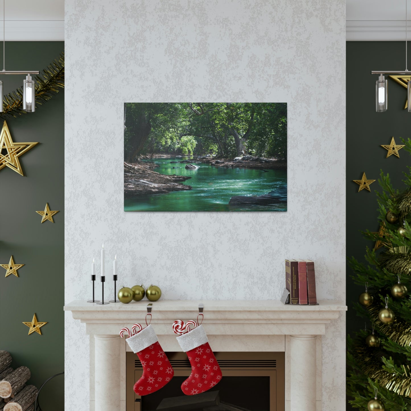 Scenic River - Forest - Canvas Gallery Wraps
