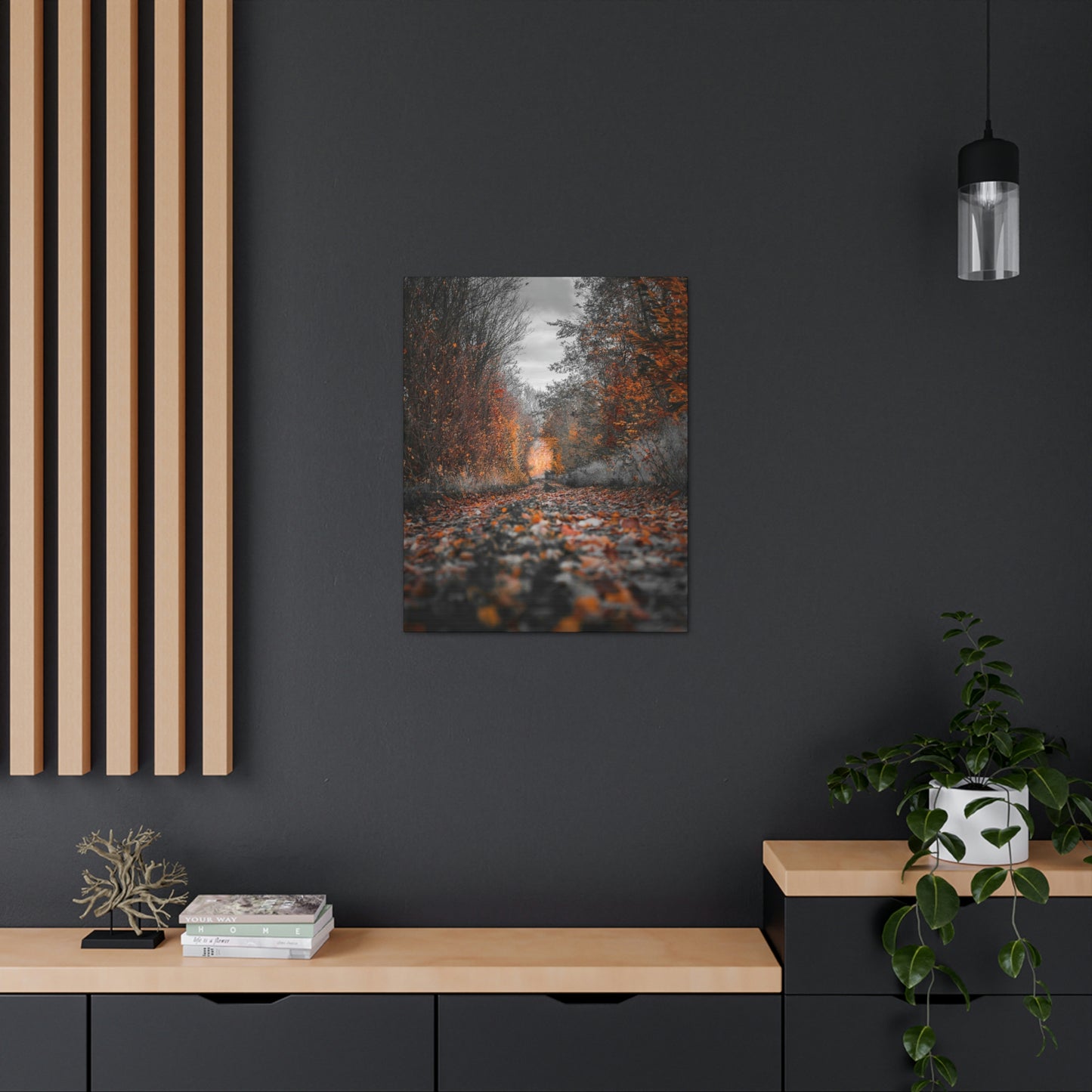 Fall road - Foliage, Nature, Forest, Leaves - Canvas Gallery Wraps