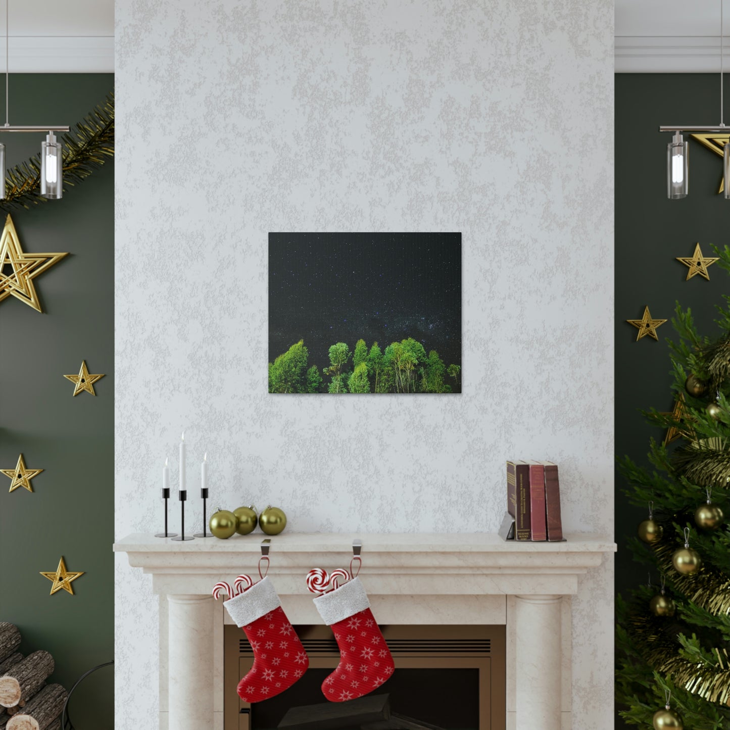 Starry Forest - Star, Forest, Nature - Canvas Gallery Wraps