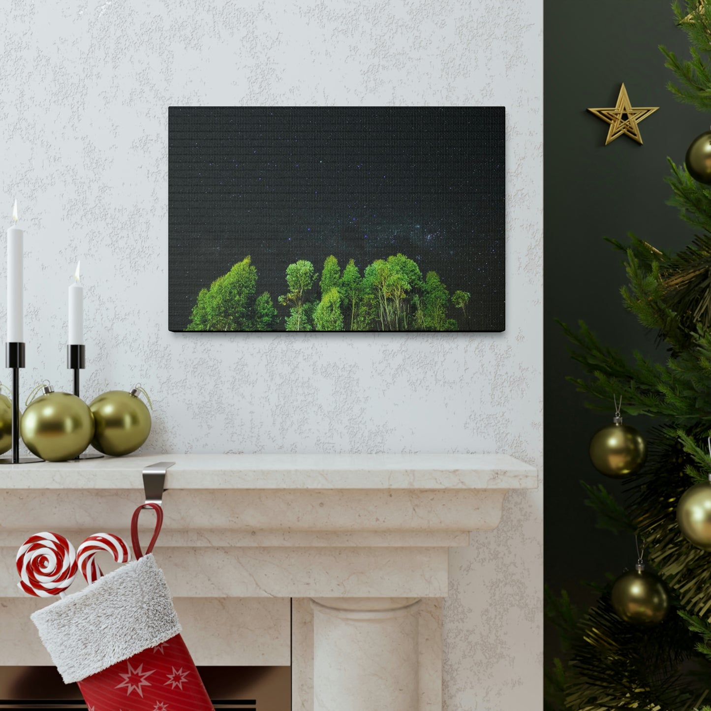 Starry Forest - Star, Forest, Nature - Canvas Gallery Wraps