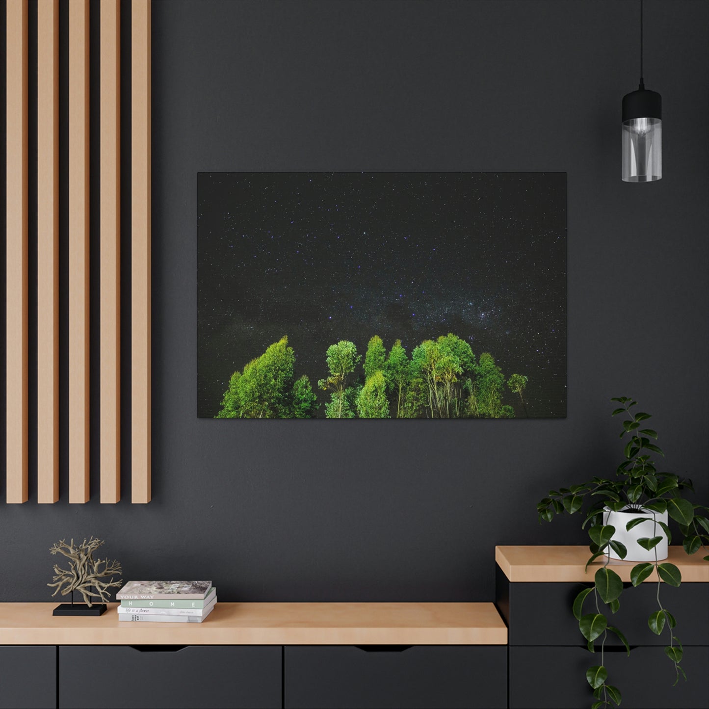 Starry Forest - Star, Forest, Nature - Canvas Gallery Wraps