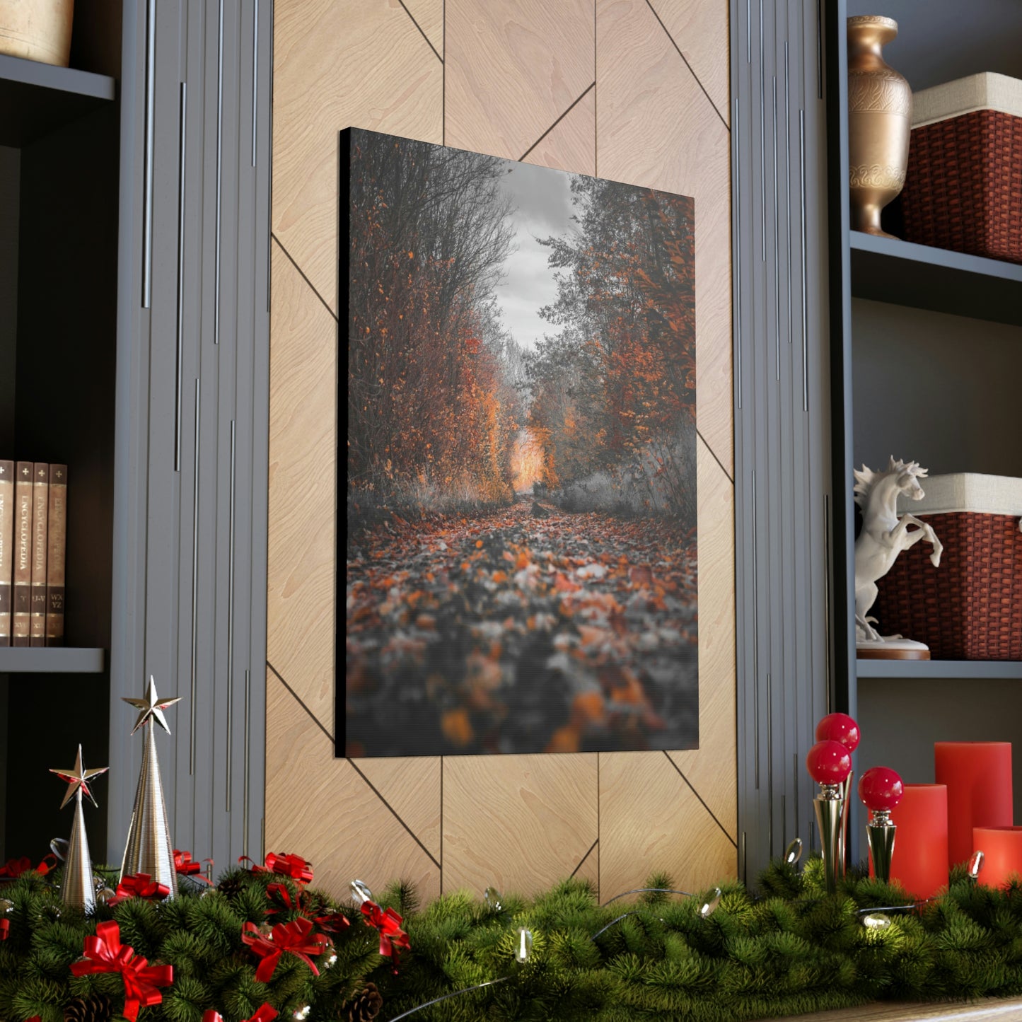 Fall road - Foliage, Nature, Forest, Leaves - Canvas Gallery Wraps