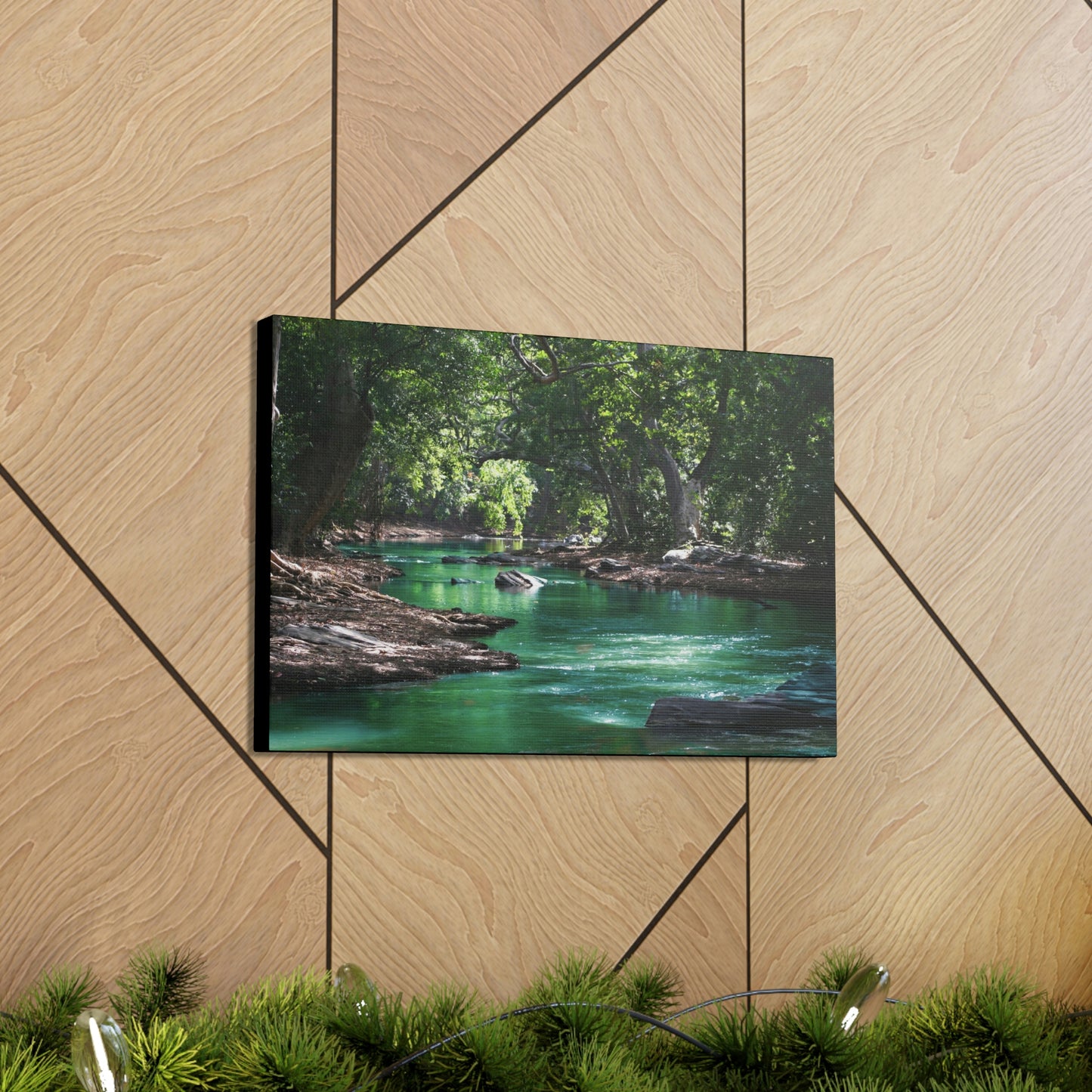 Scenic River - Forest - Canvas Gallery Wraps