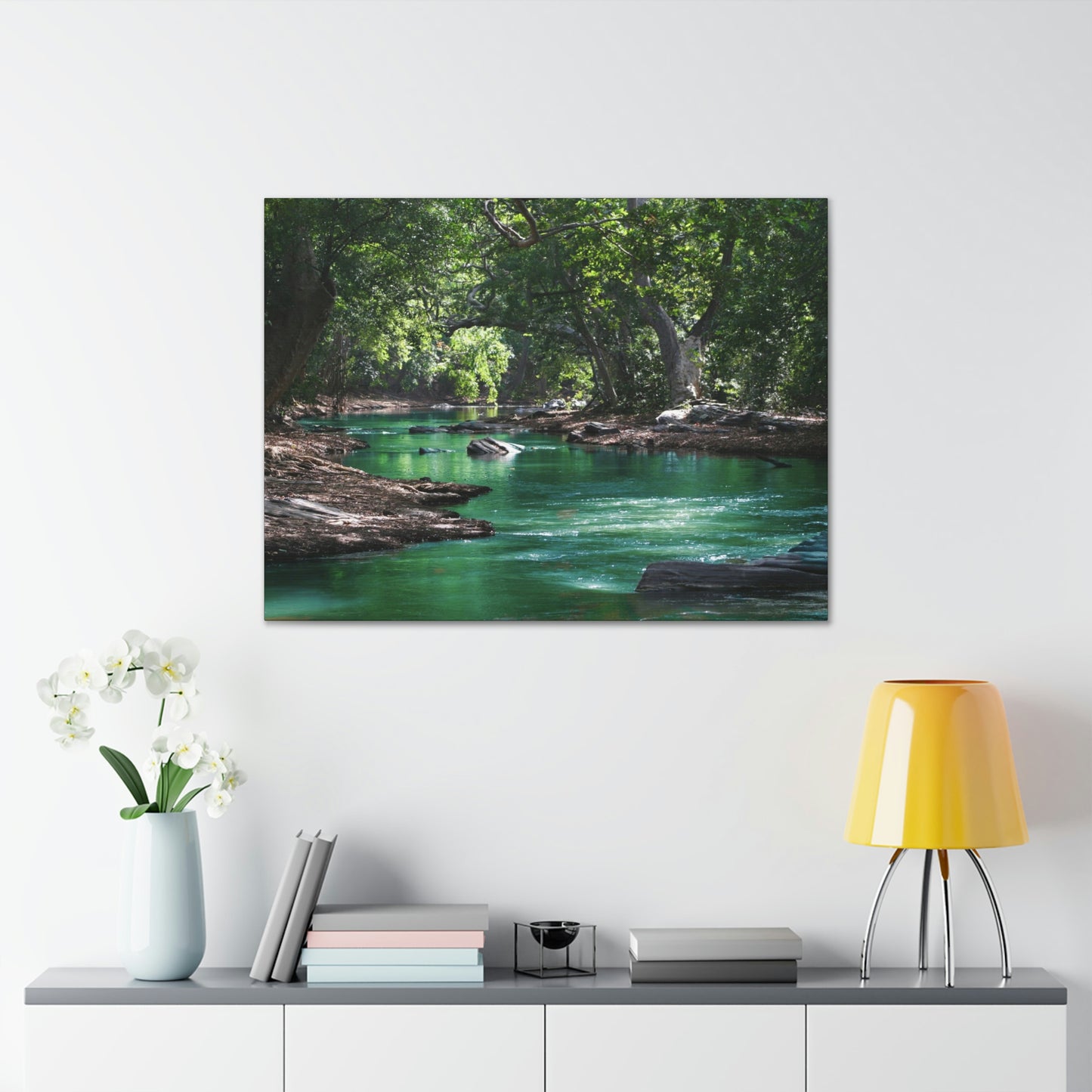 Scenic River - Forest - Canvas Gallery Wraps