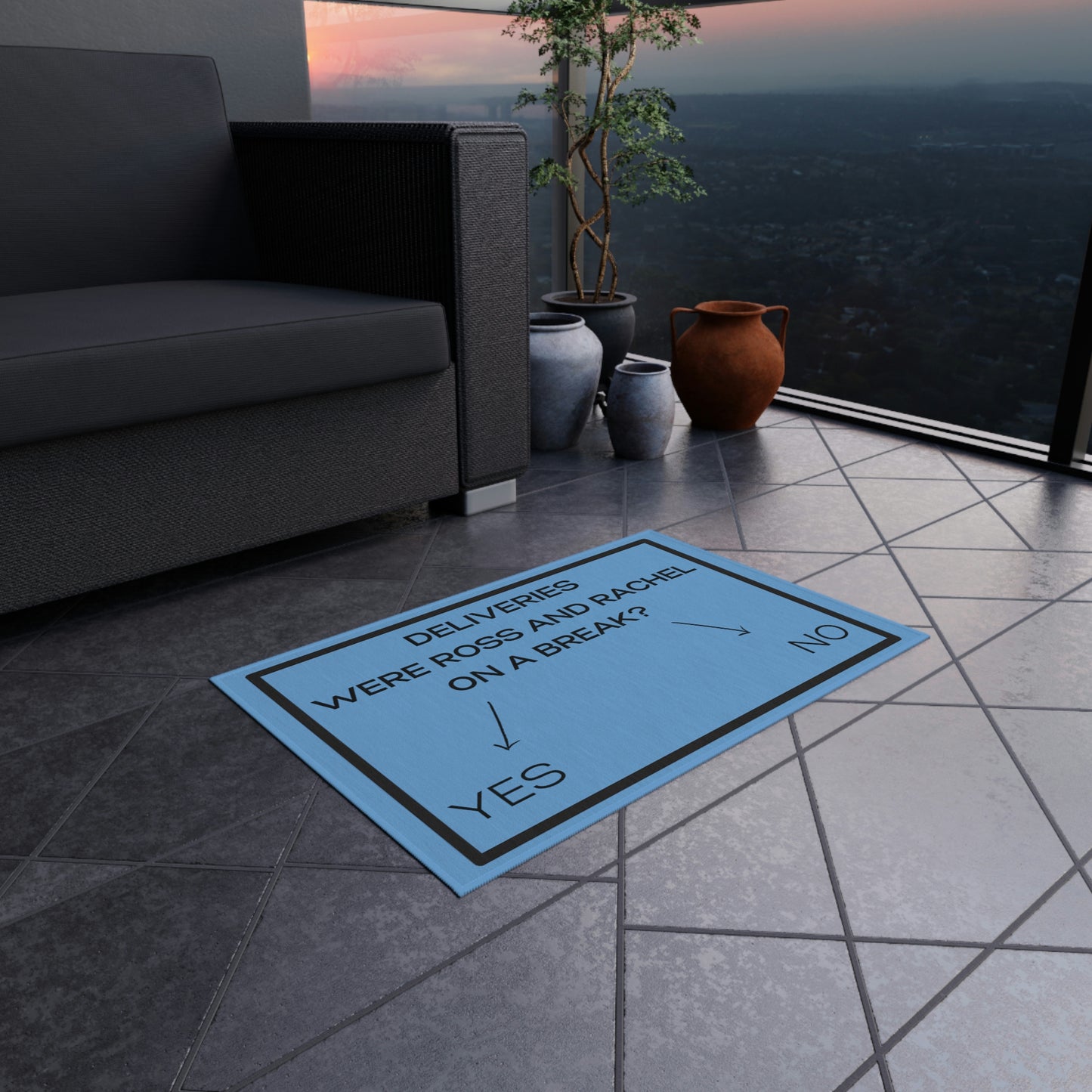 On a Break - Outdoor Rug (light blue)