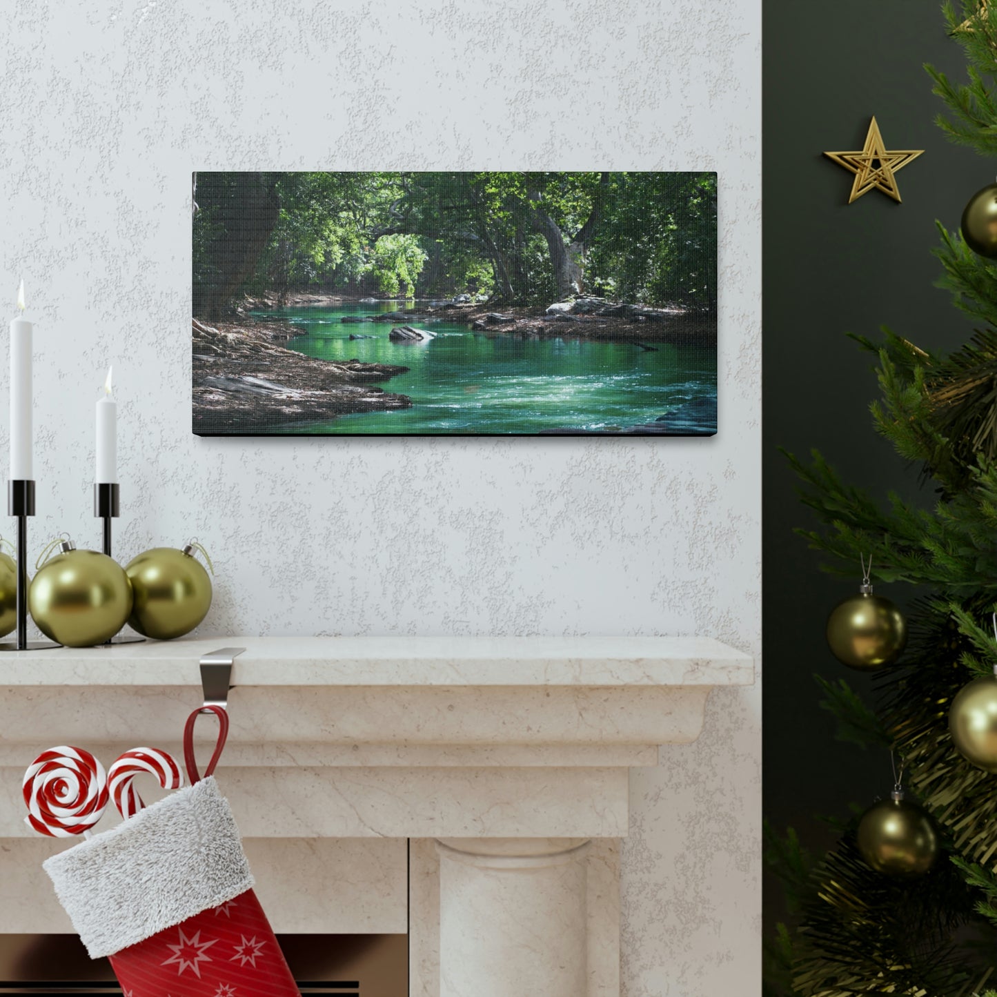Scenic River - Forest - Canvas Gallery Wraps