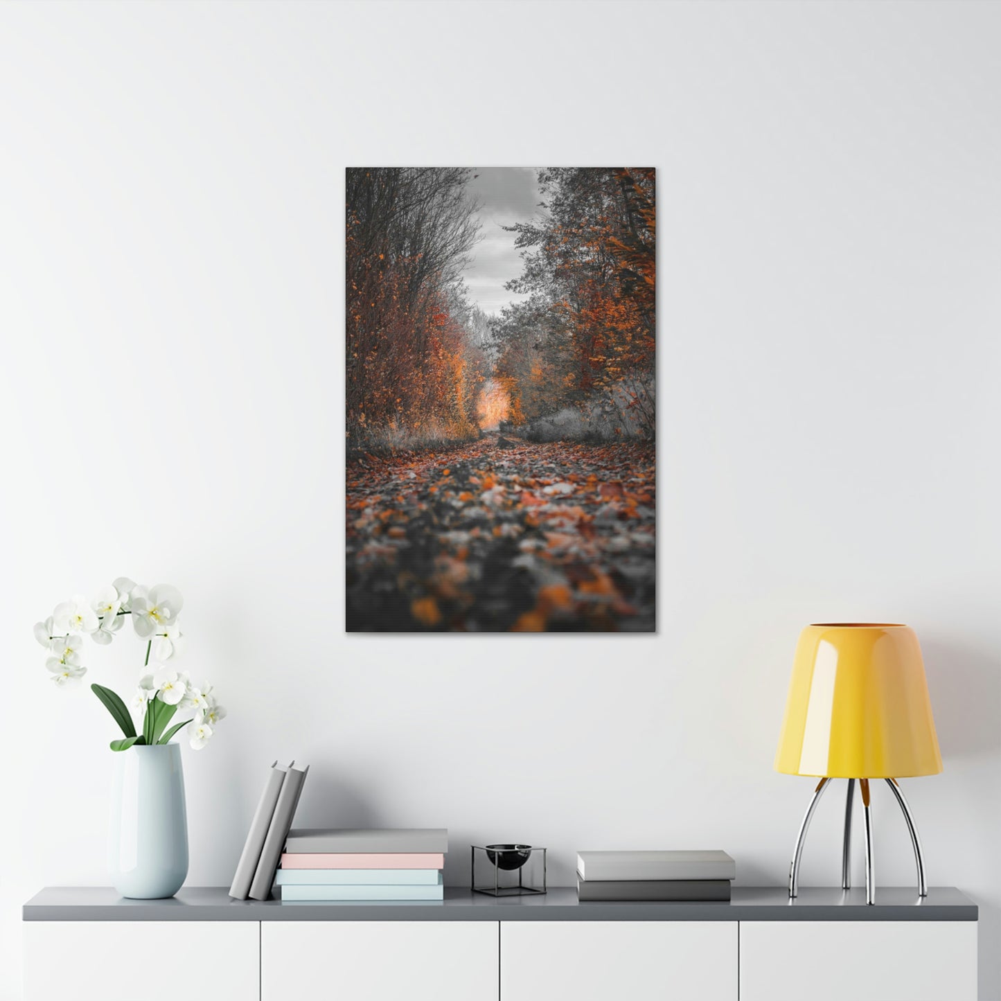 Fall road - Foliage, Nature, Forest, Leaves - Canvas Gallery Wraps
