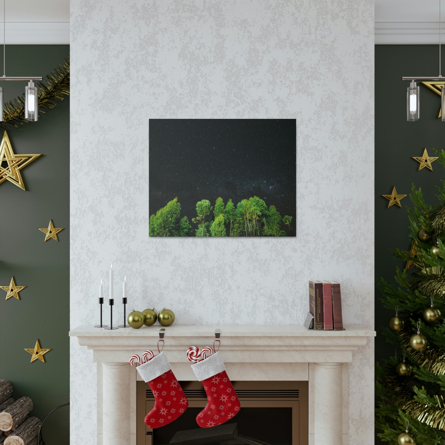 Starry Forest - Star, Forest, Nature - Canvas Gallery Wraps