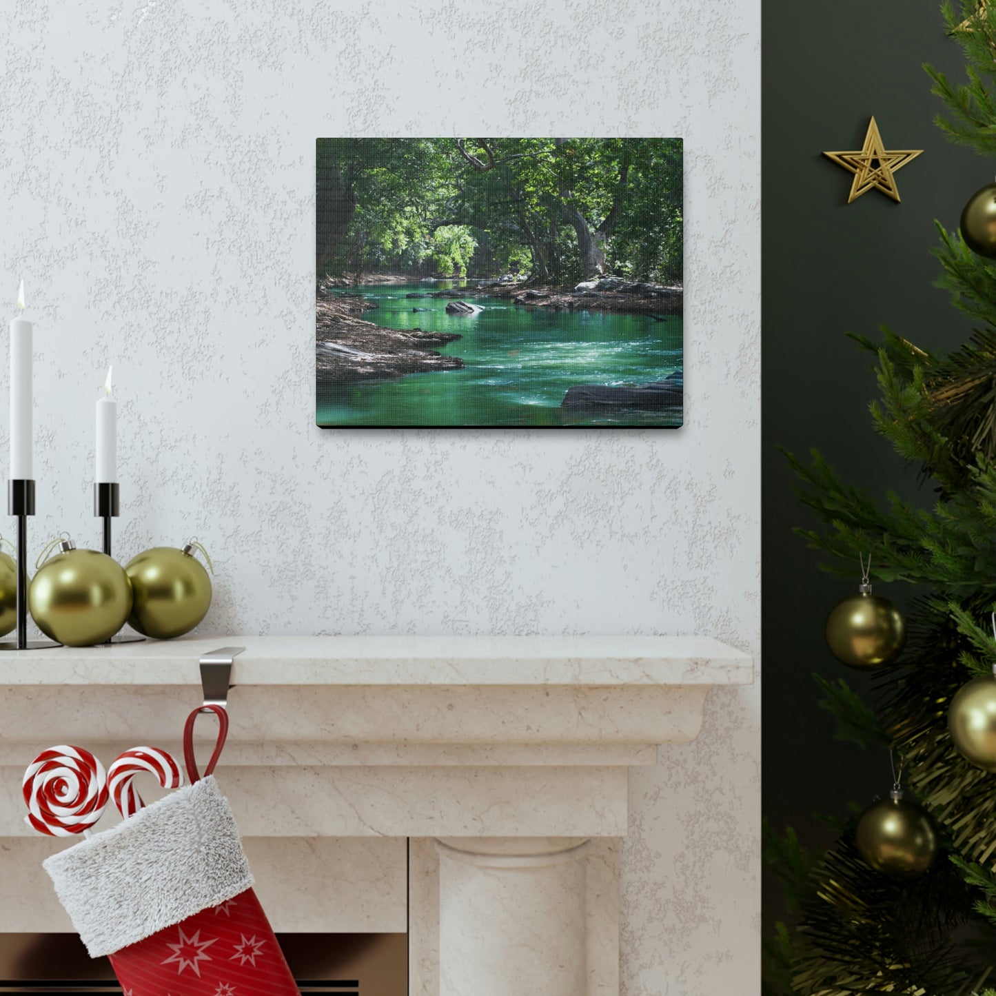 Scenic River - Forest - Canvas Gallery Wraps