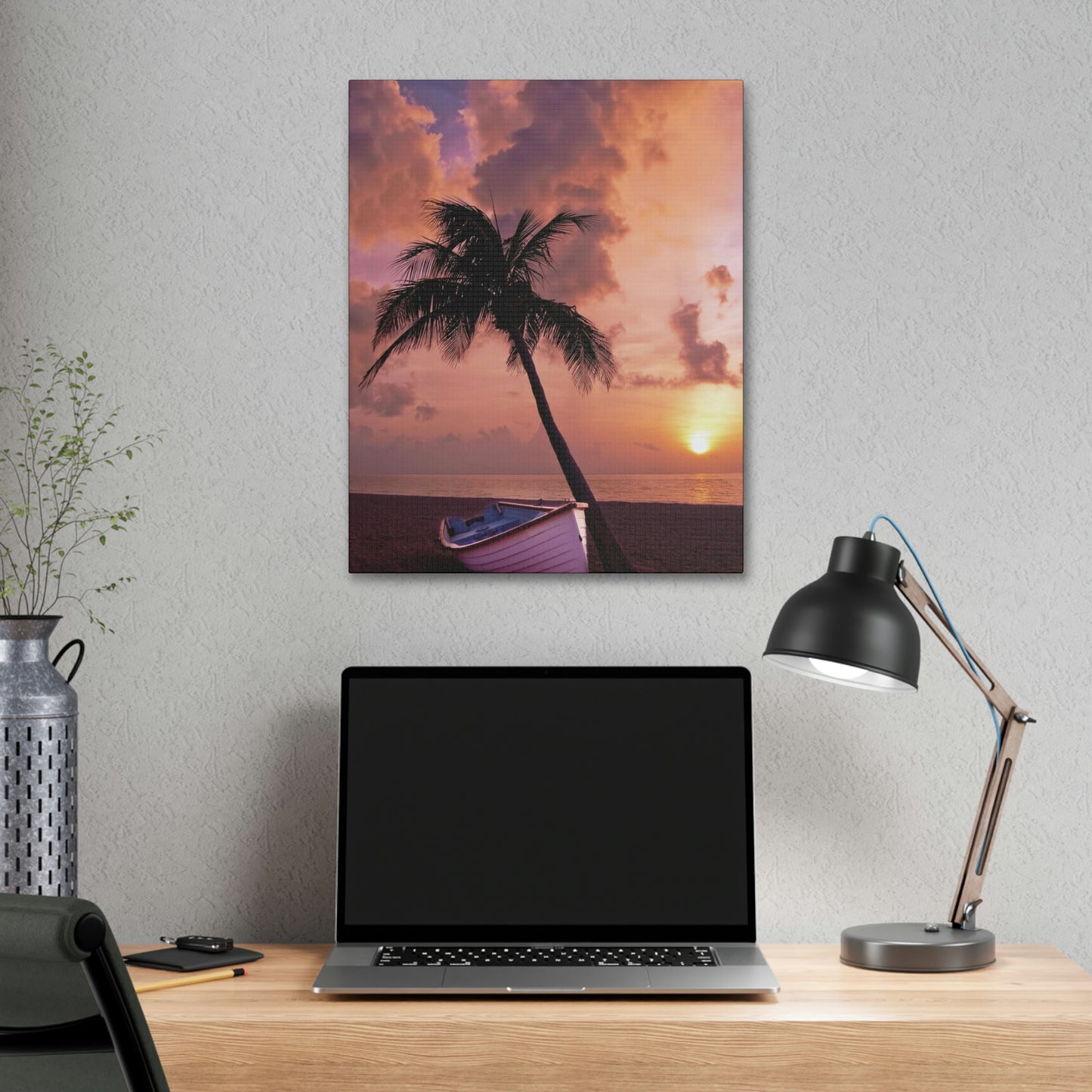 Beach Sunset Polyester Canvas