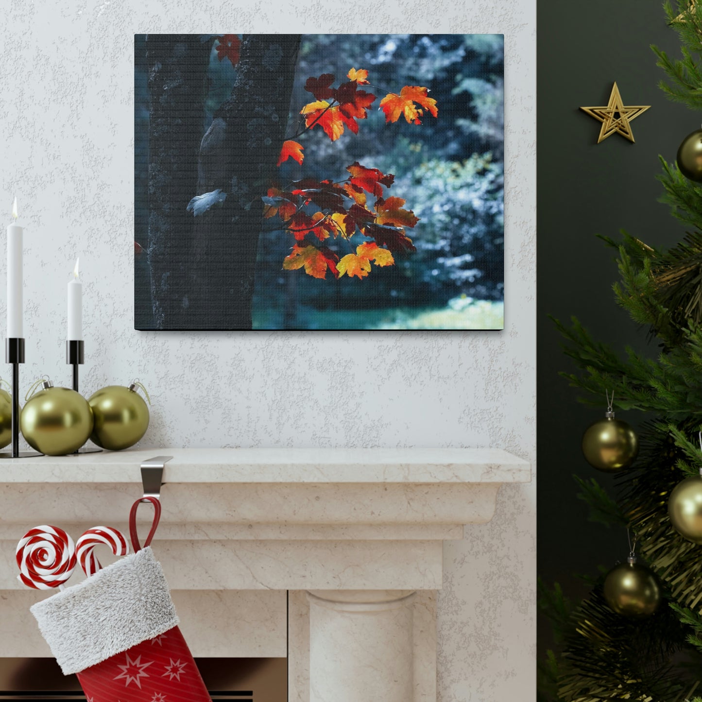 The last Leaves, Fall, Foliage, Nature, Forest - Canvas Gallery Wraps