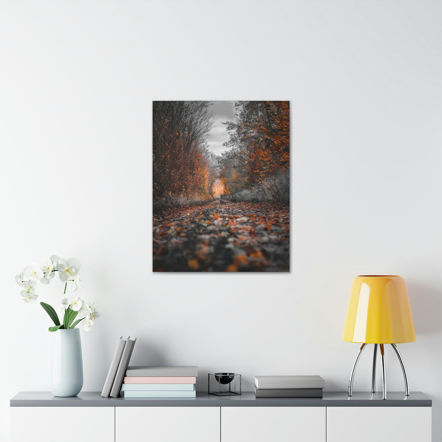 Fall road - Foliage, Nature, Forest, Leaves - Canvas Gallery Wraps