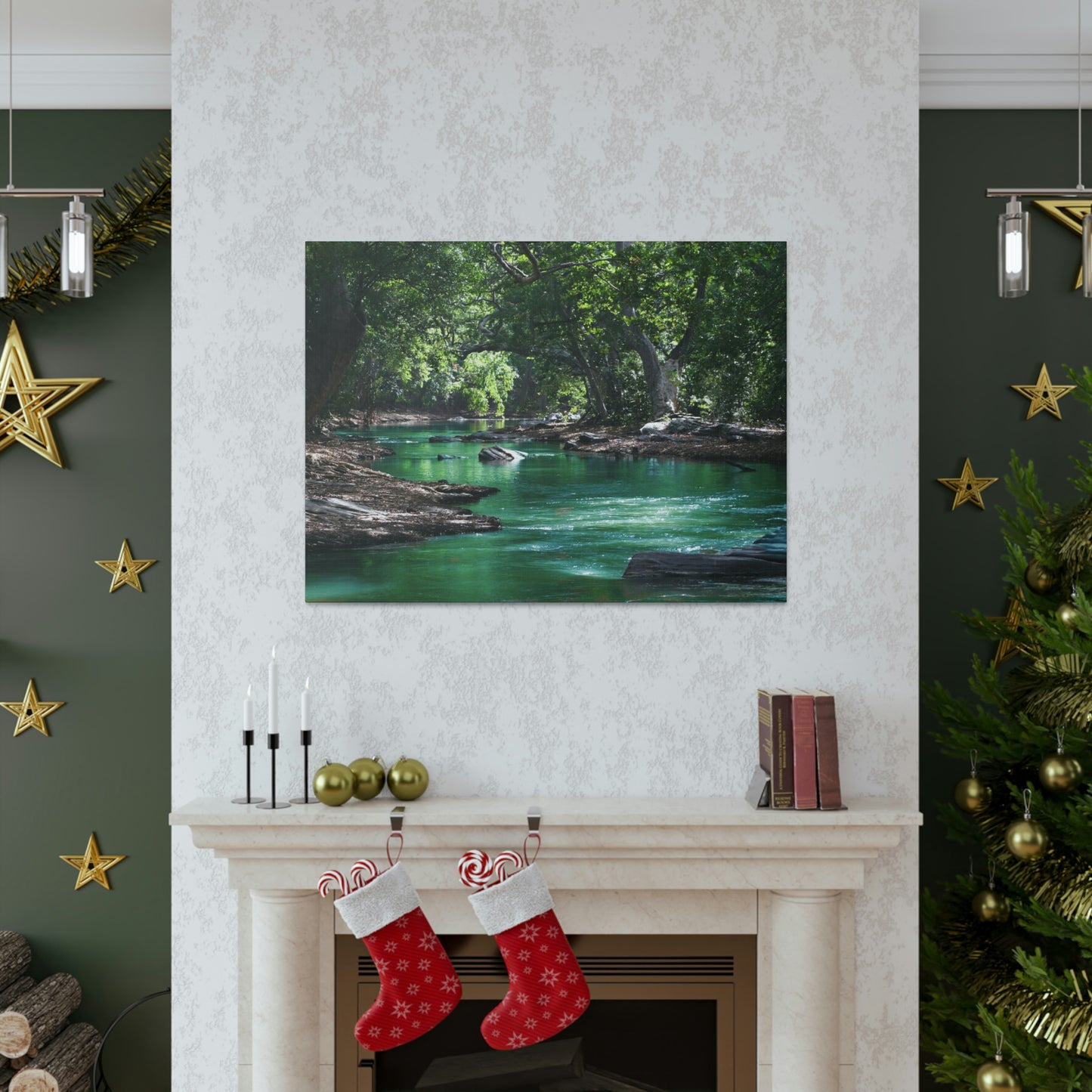 Scenic River - Forest - Canvas Gallery Wraps