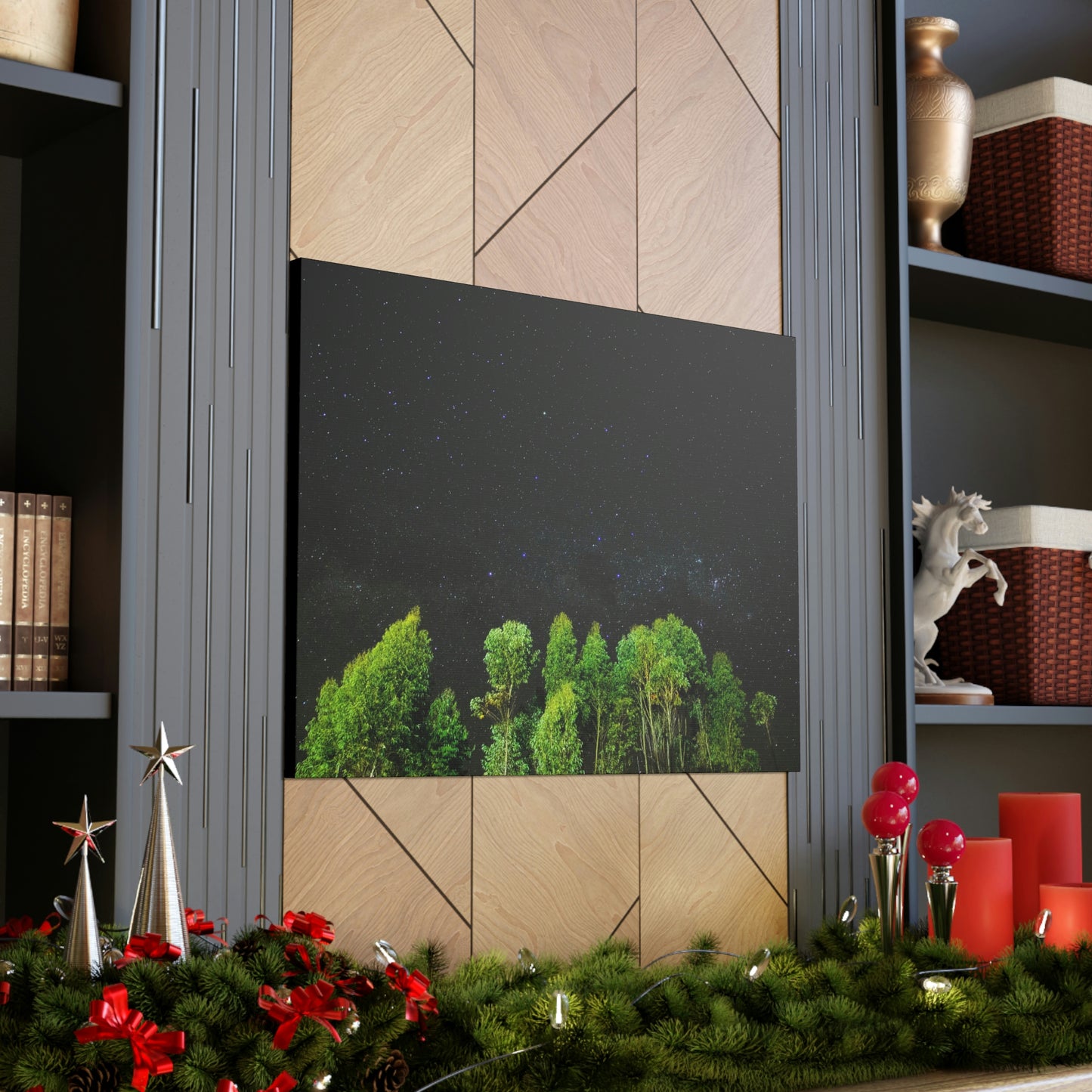 Starry Forest - Star, Forest, Nature - Canvas Gallery Wraps