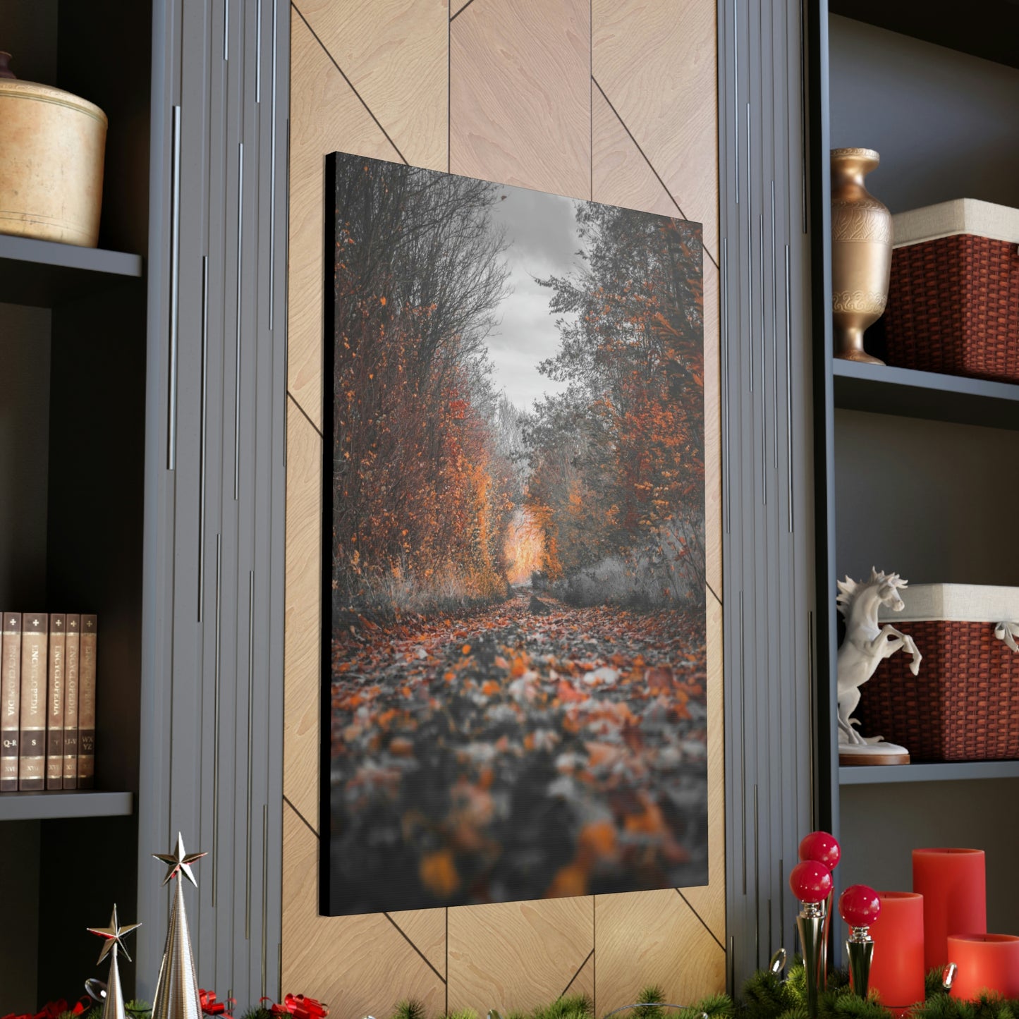 Fall road - Foliage, Nature, Forest, Leaves - Canvas Gallery Wraps