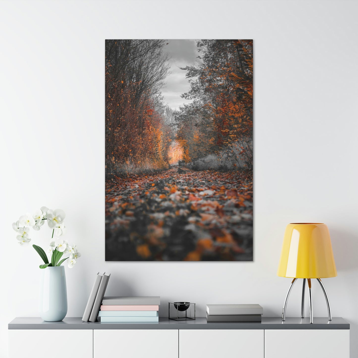 Fall road - Foliage, Nature, Forest, Leaves - Canvas Gallery Wraps