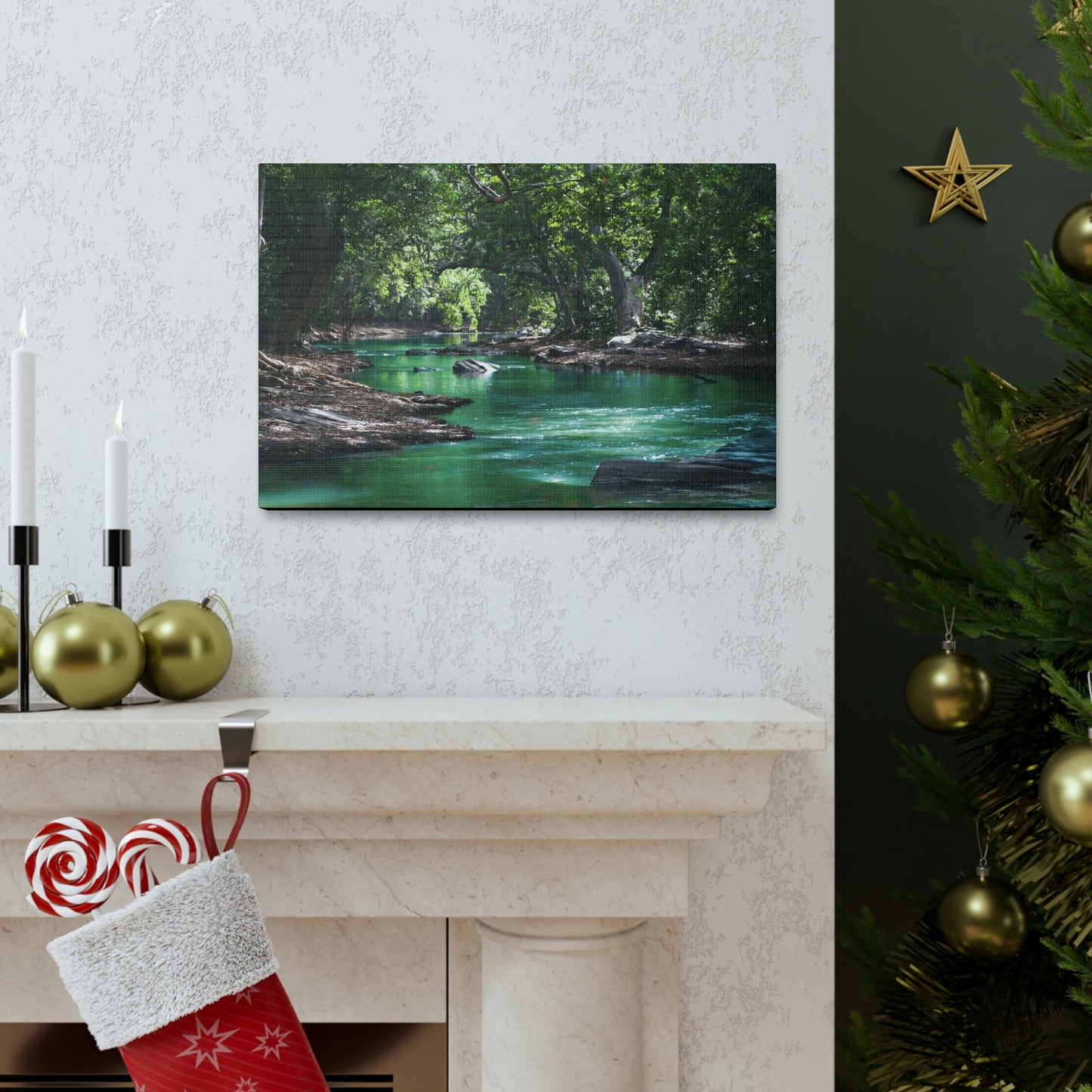Scenic River - Forest - Canvas Gallery Wraps