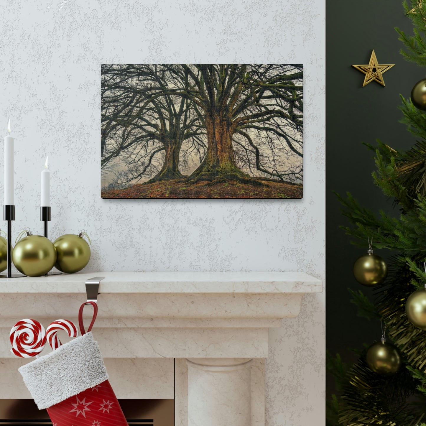 Dark Trees - Nature, Trees, Dark Canvas Gallery Wraps