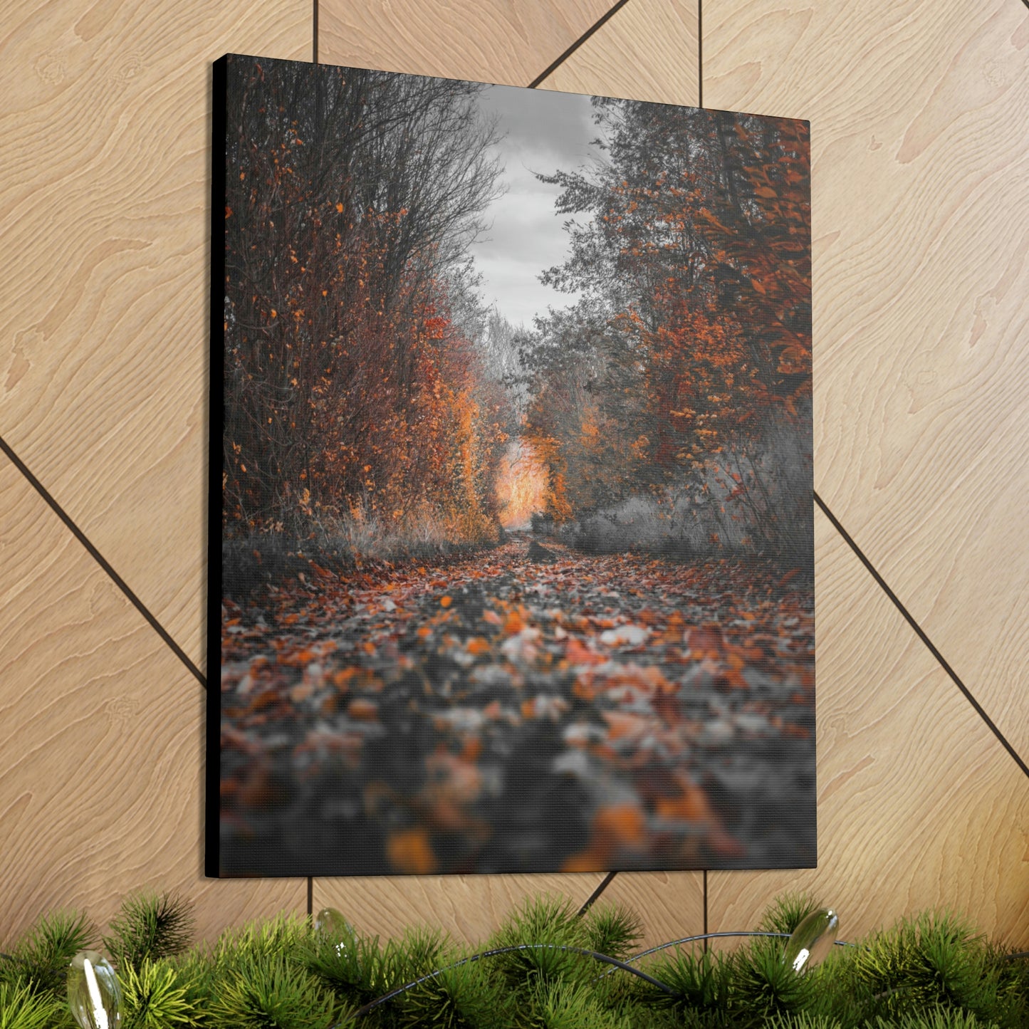 Fall road - Foliage, Nature, Forest, Leaves - Canvas Gallery Wraps